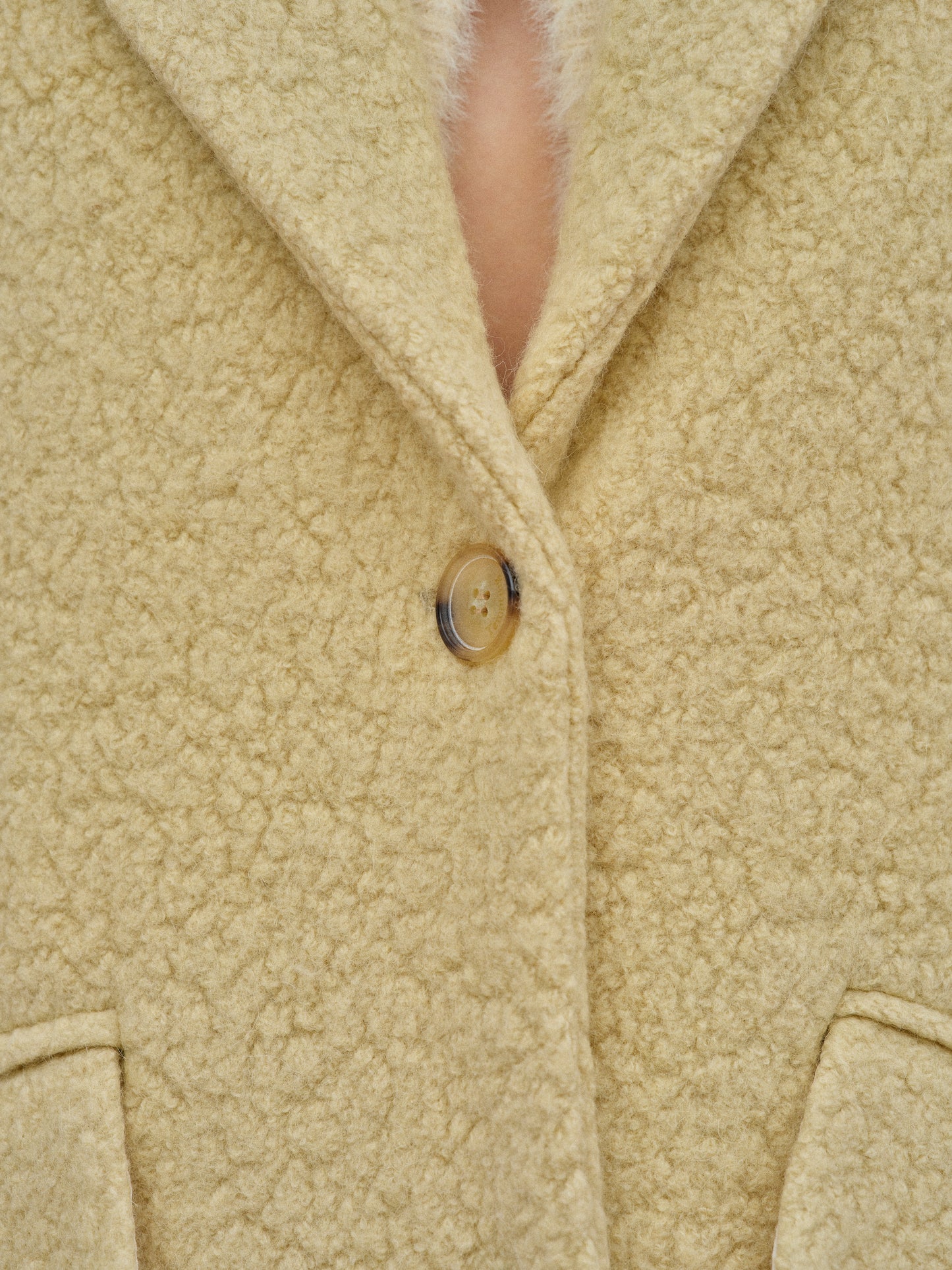 Long Bouclé Coat, Vanilla
