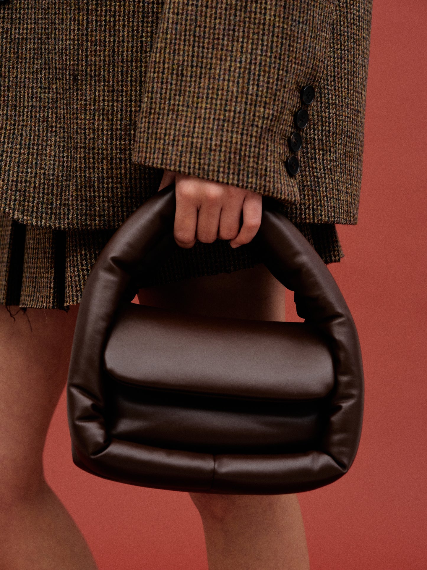 Padded Tote Bag, Chocolate
