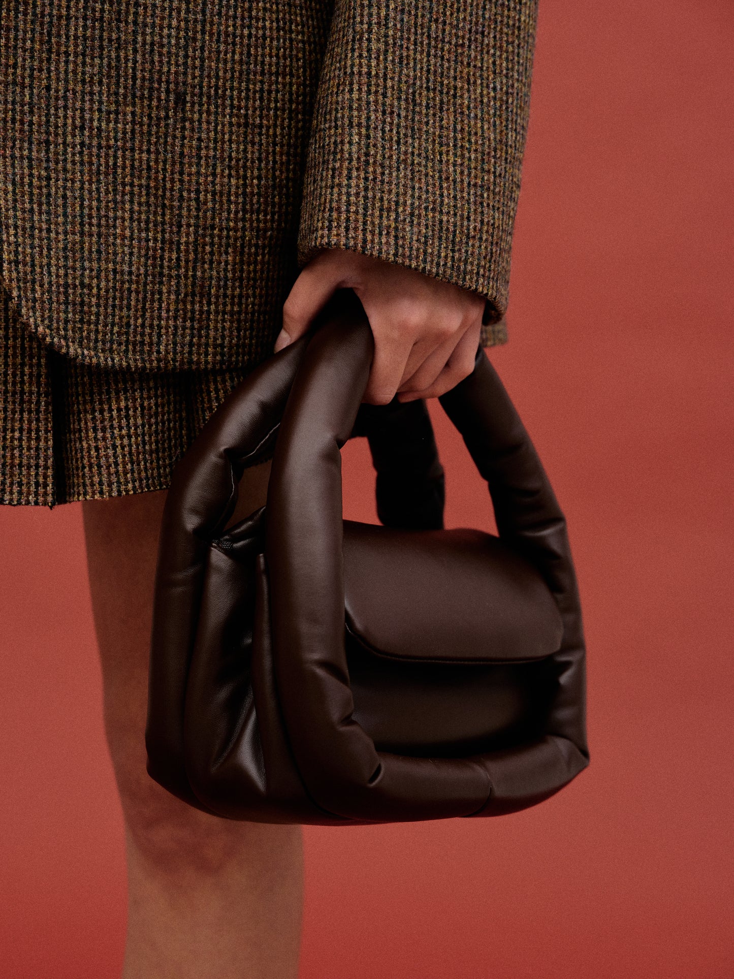 Padded Tote Bag, Chocolate