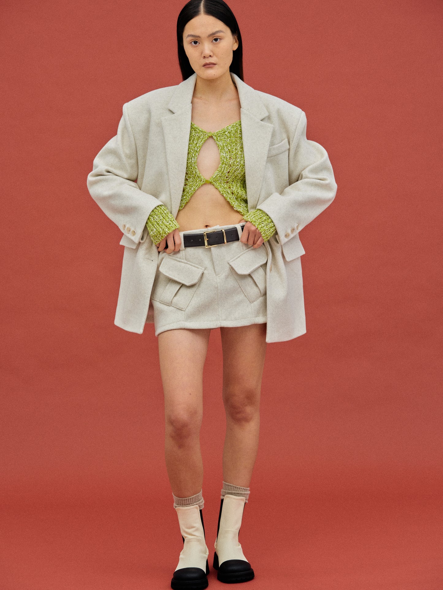 Two-Button Knit, Green