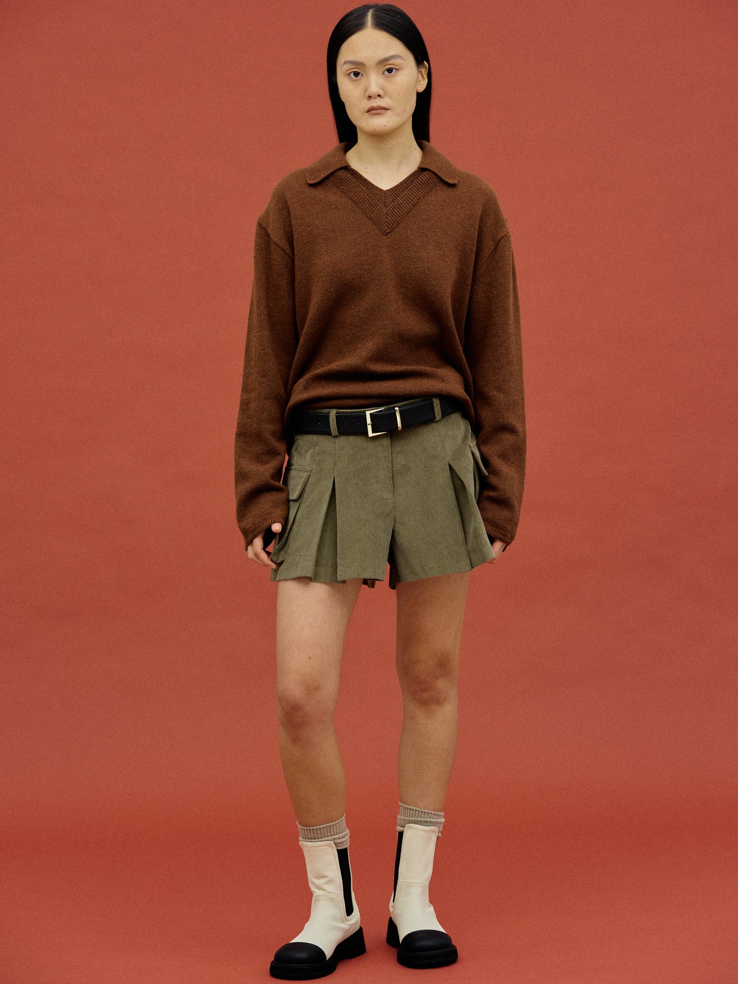 Corduroy Cargo Shorts, Khaki