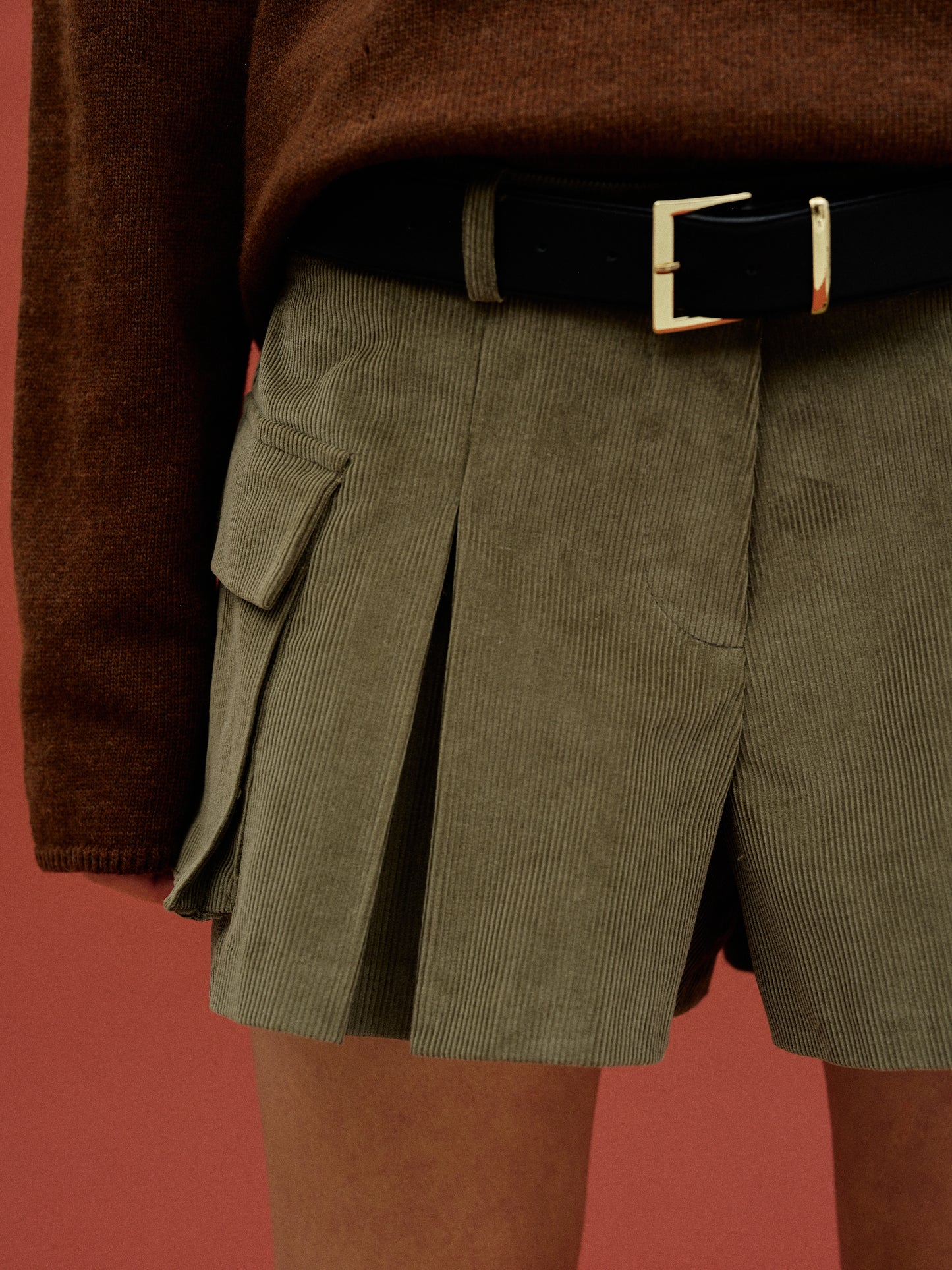 Corduroy Cargo Shorts, Khaki