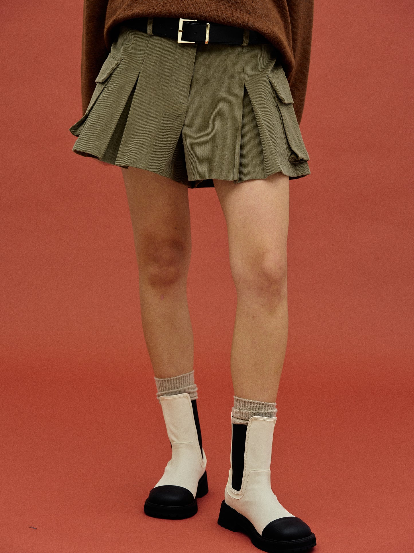 Corduroy Cargo Shorts, Khaki