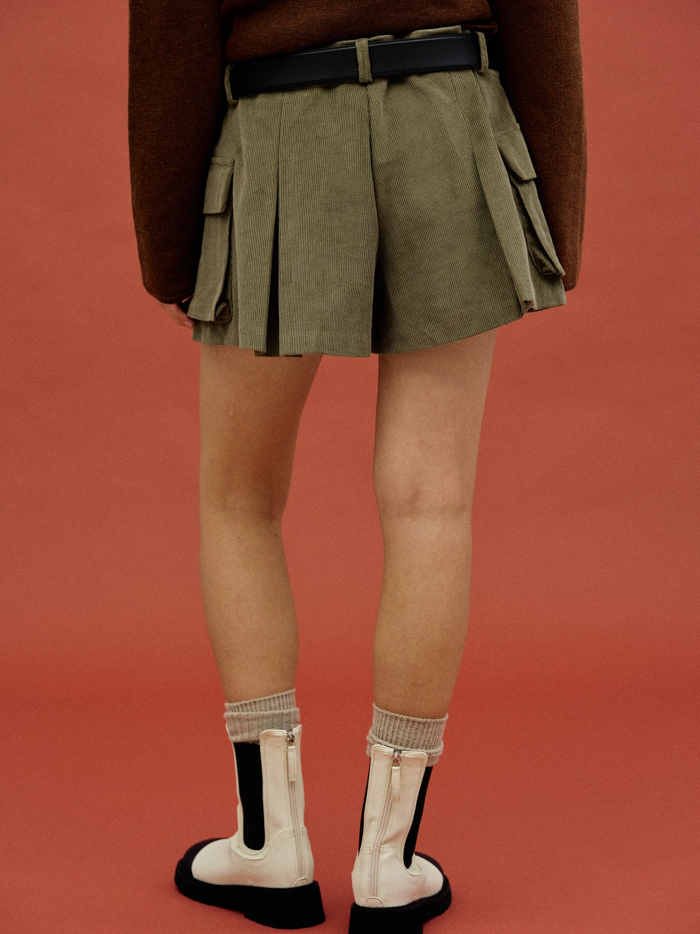 Corduroy Cargo Shorts, Khaki