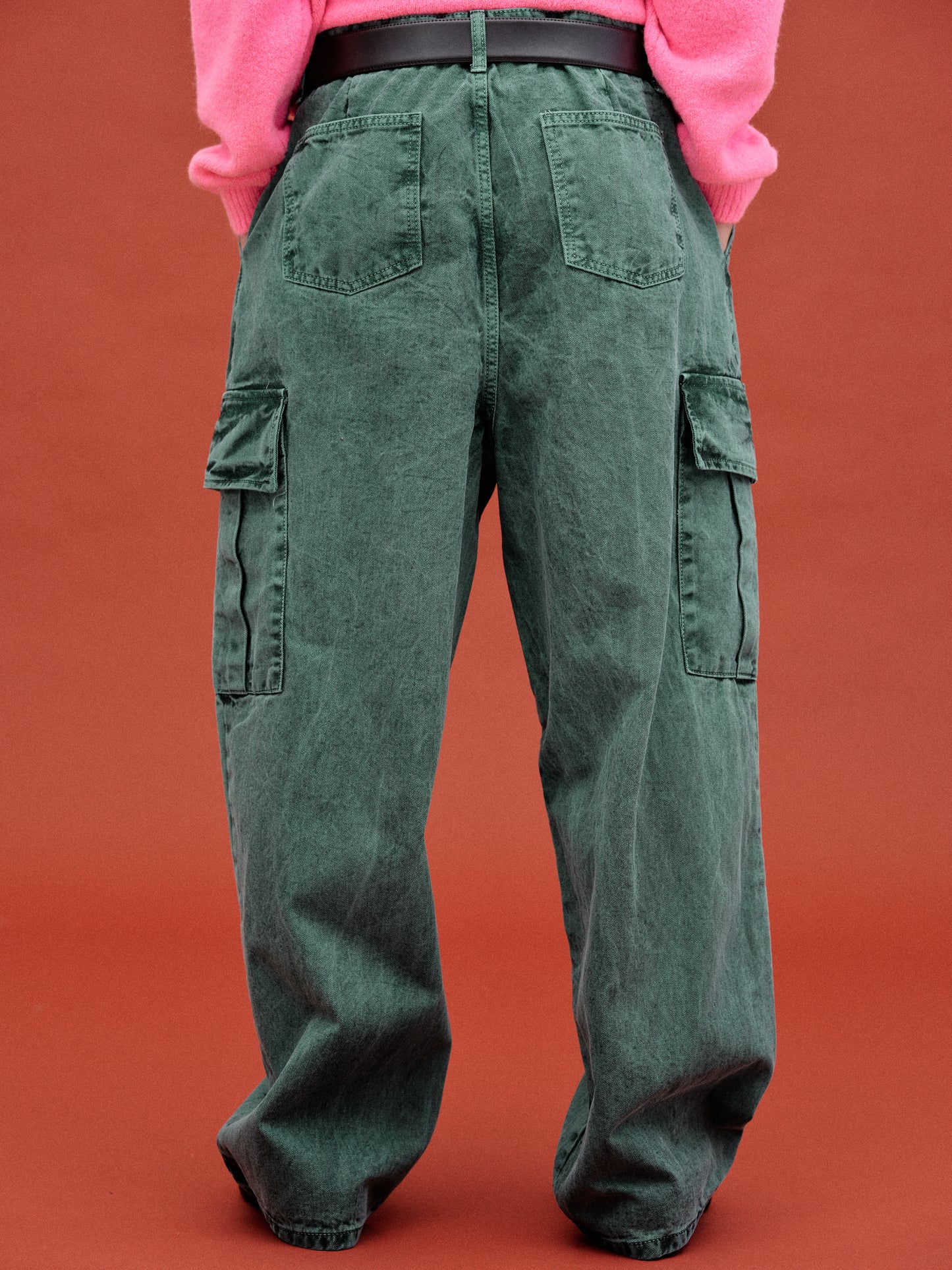 Oversized Cargo Jeans, Green