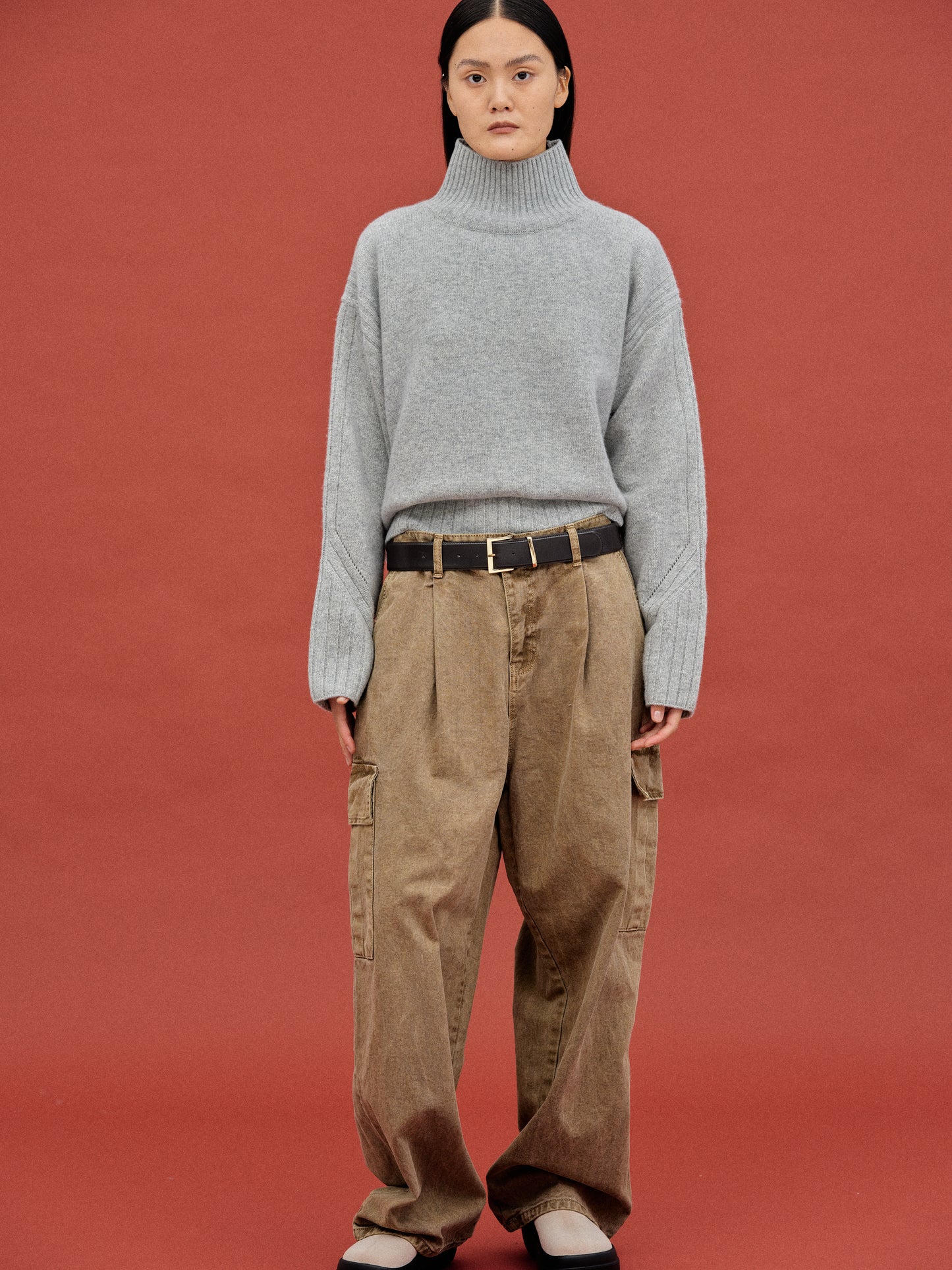 Oversized Cargo Jeans, Brunette