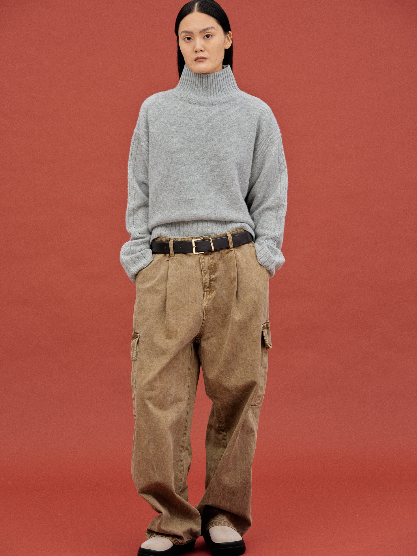 Cashmere Turtleneck Sweater, Grey