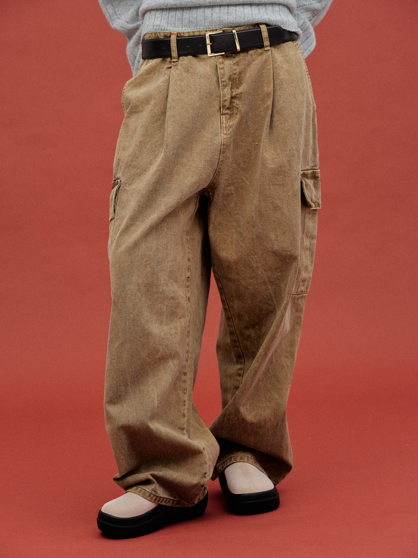 Oversized Cargo Jeans, Brunette