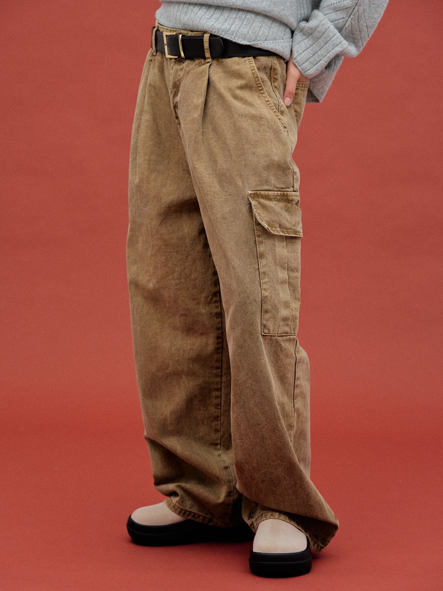 Oversized Cargo Jeans, Brunette