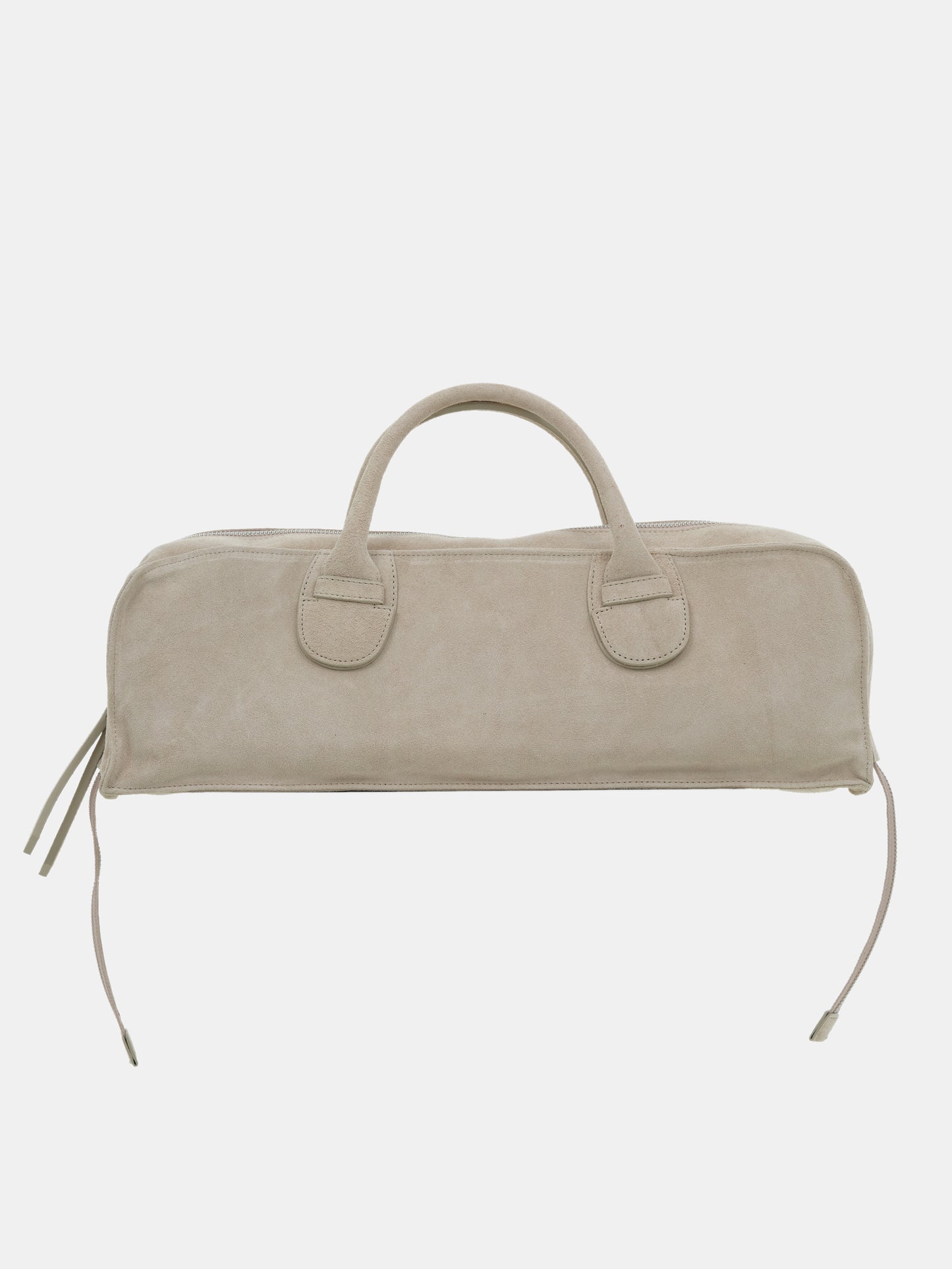 Leather Suede Rectangular Handbag, Sand