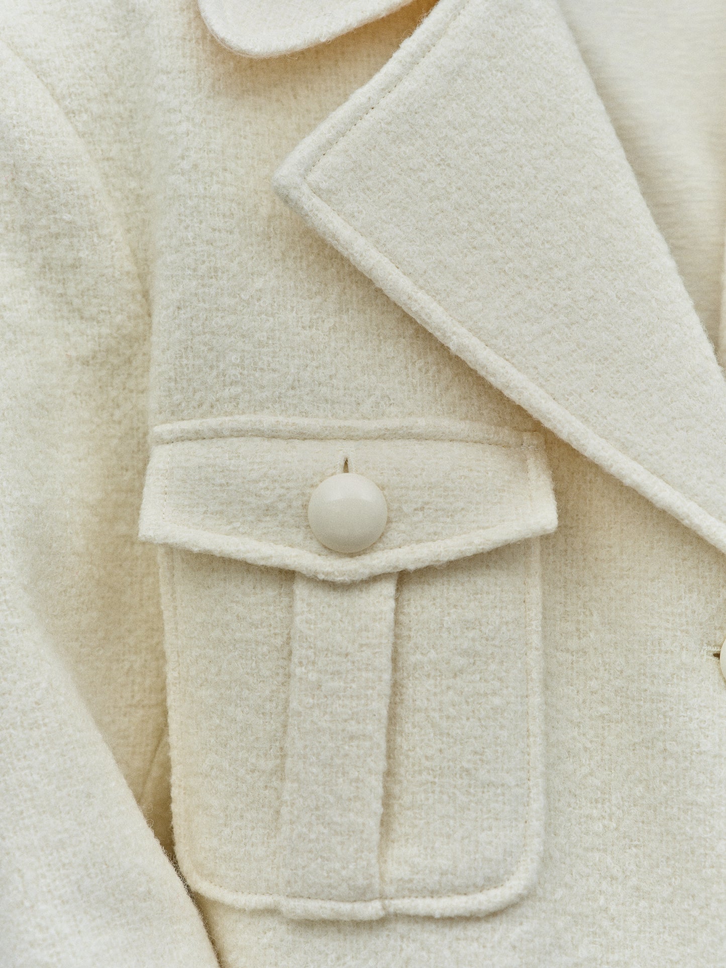 Tweed Boucle Coat, Ivory