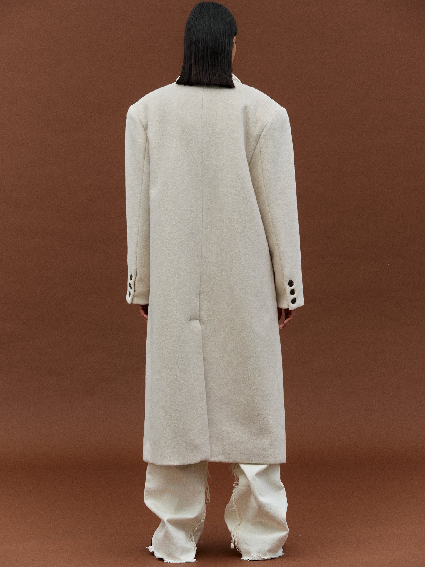 Shaggy Padded Coat, Alabaster
