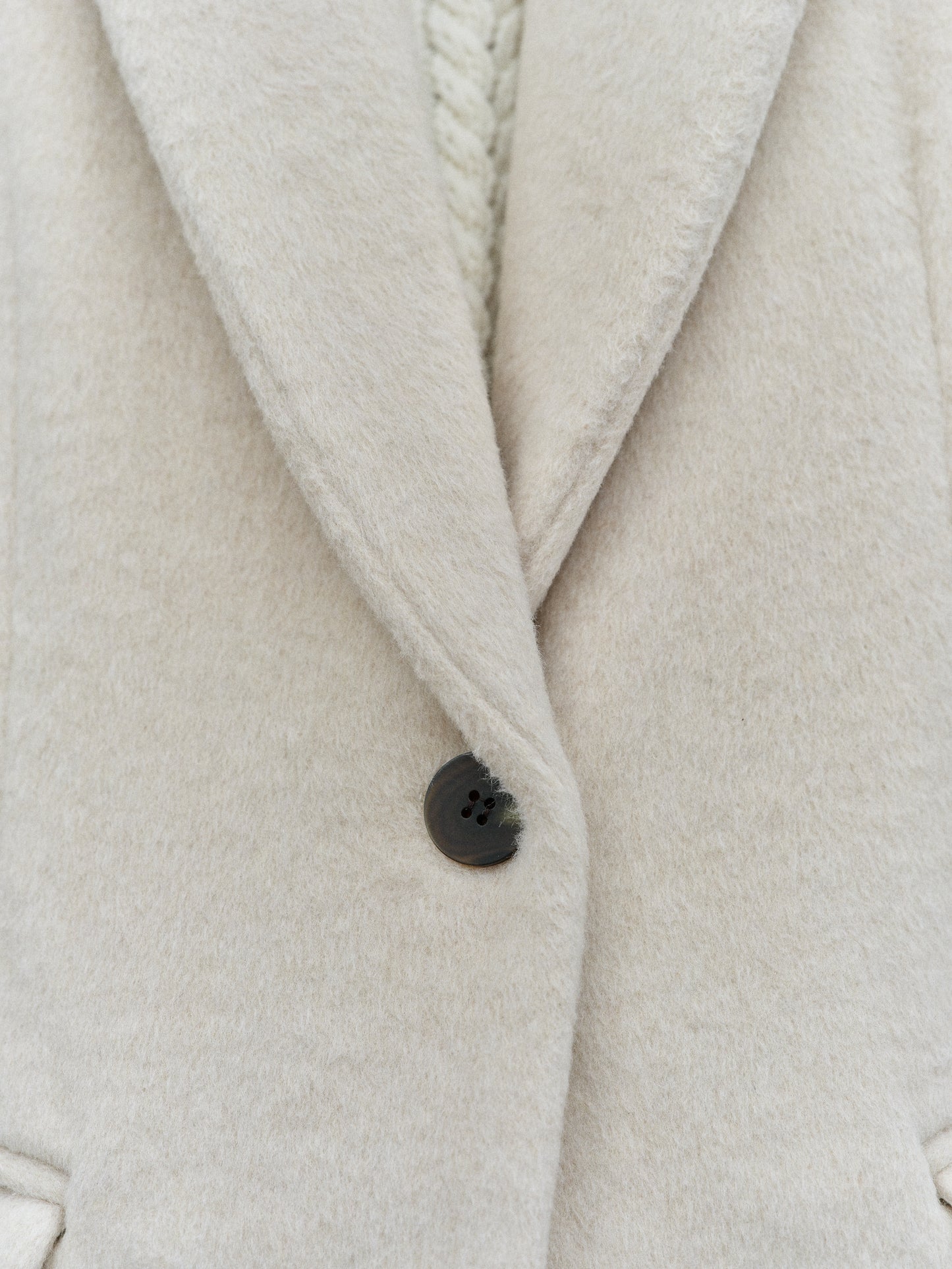 Shaggy Padded Coat, Alabaster
