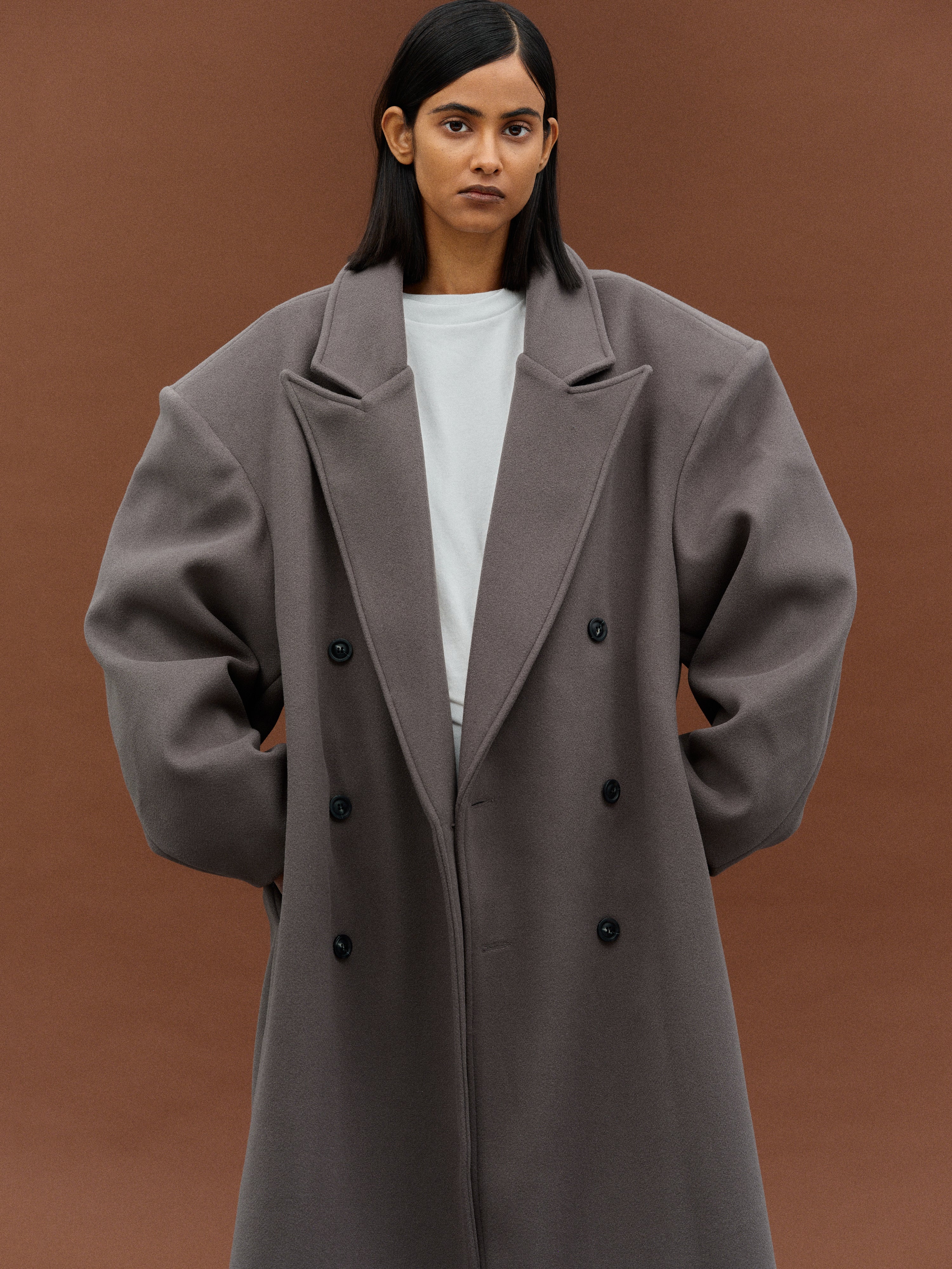 Wallis Oversized Grandpa Coat, Grey