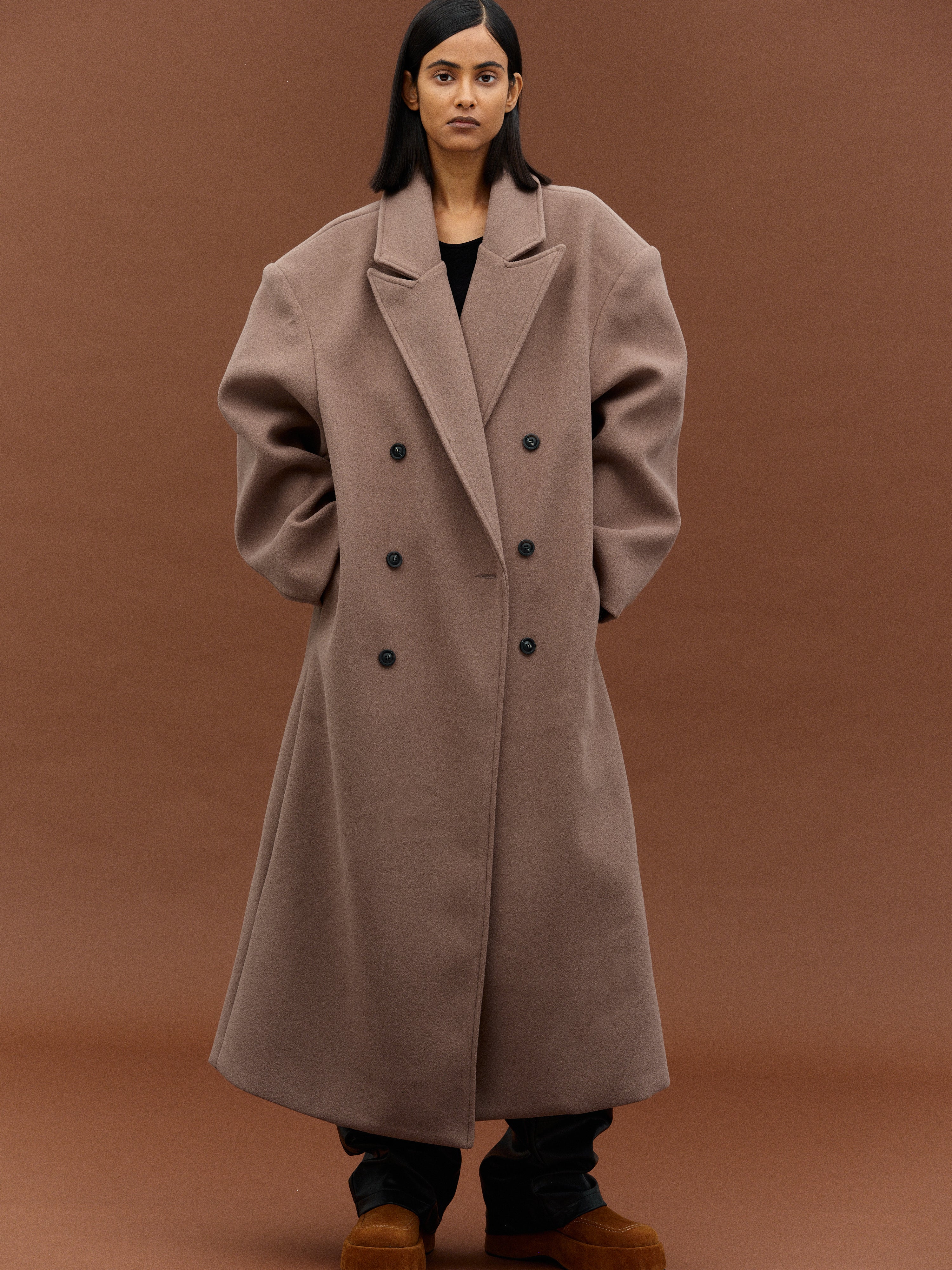 Wallis Oversized Grandpa Coat, Latte