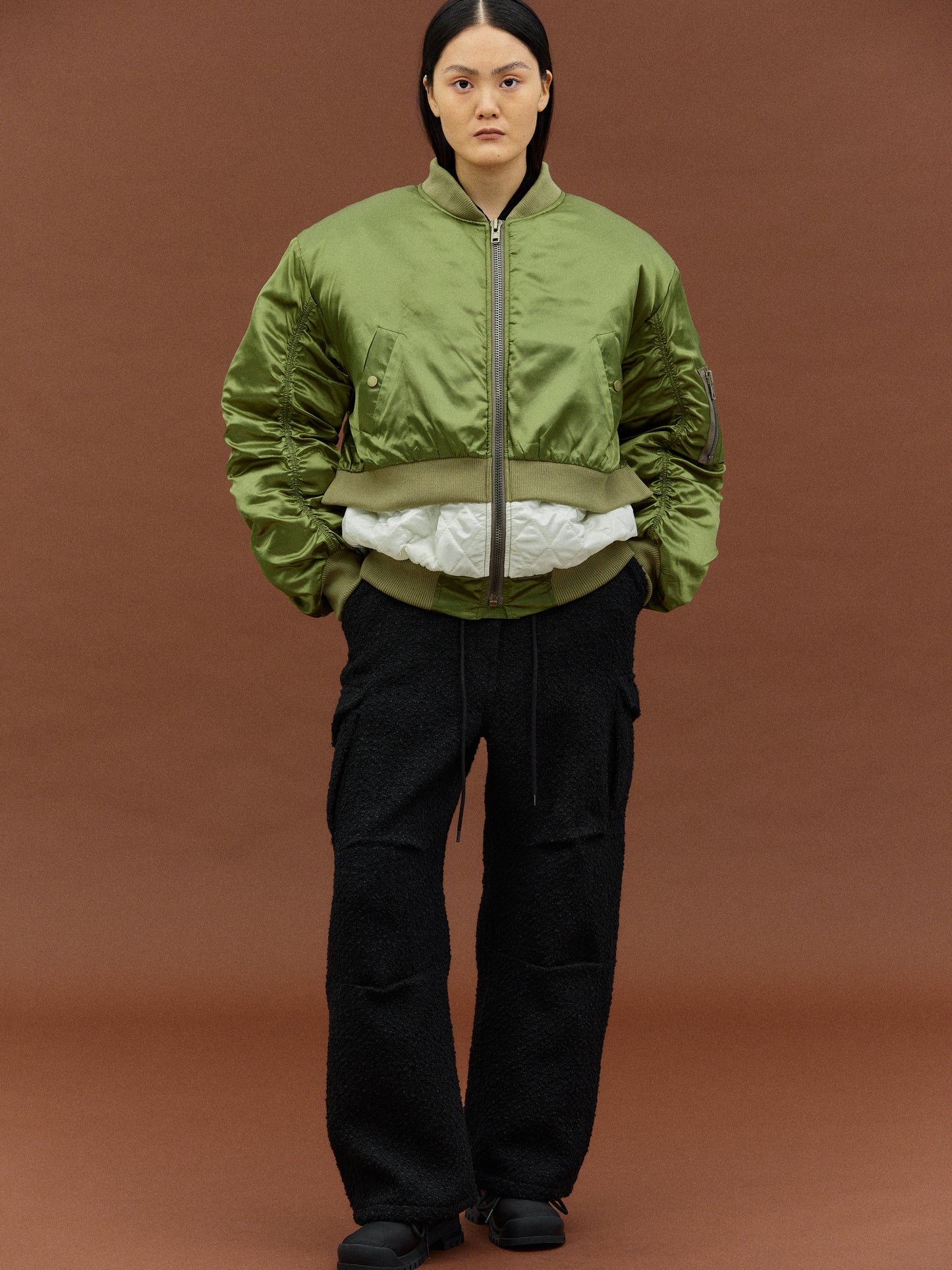 Layered Insulated Bomber, Khaki