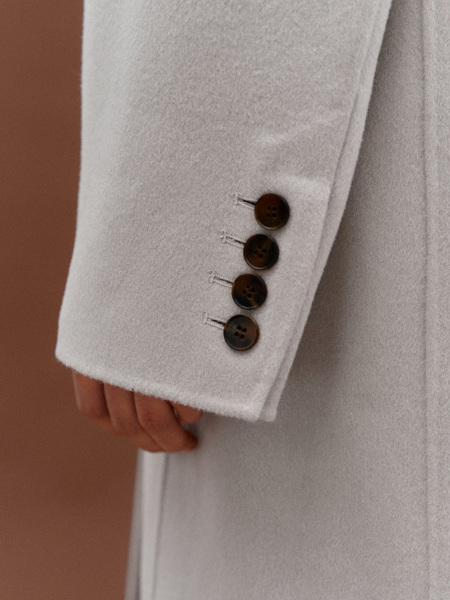 Maxi Lapel Wool Coat, Alabaster