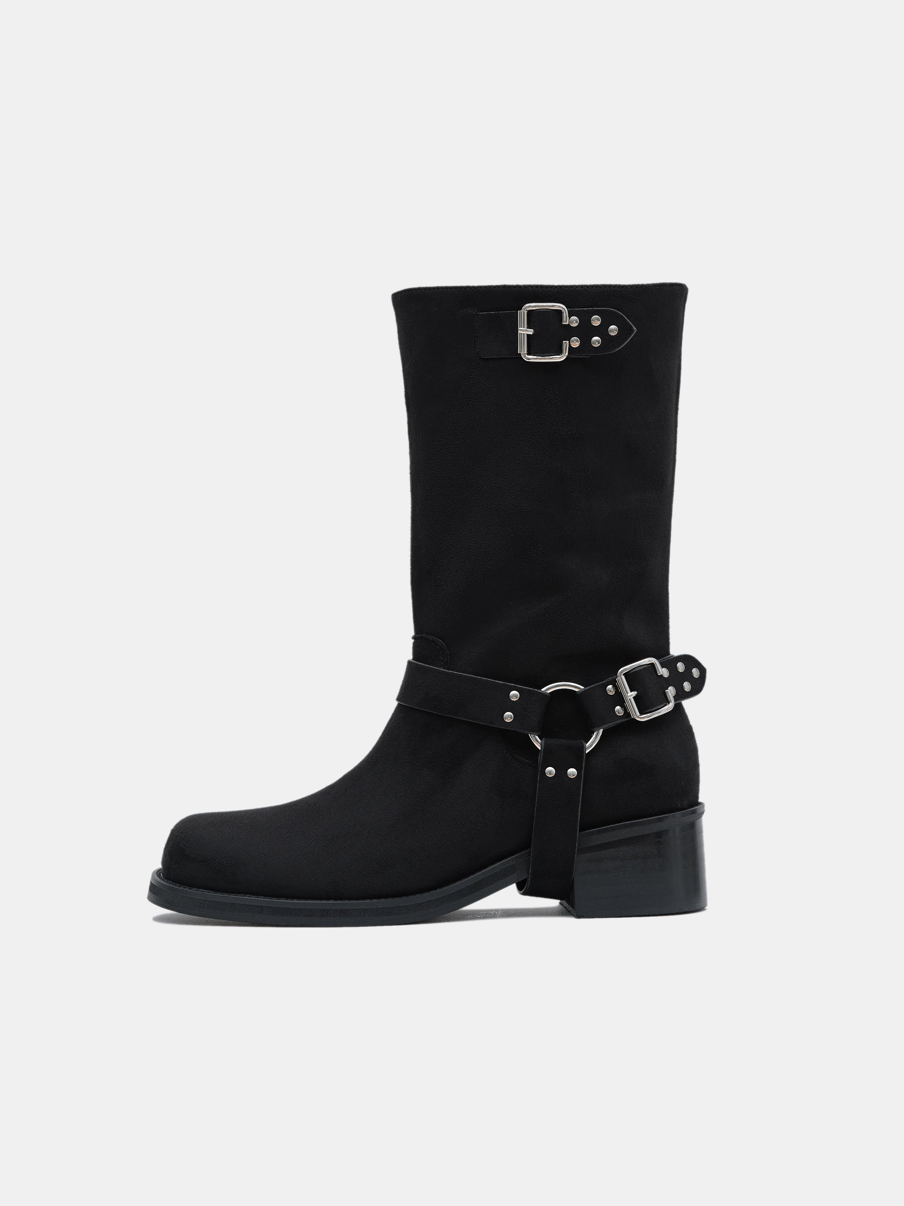 Adèle Boots - Black - Split cowhide leather - Sézane