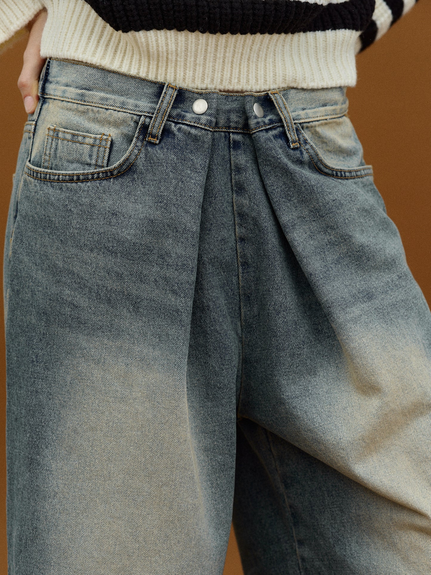 Elasticated Waistband Jeans, Blue