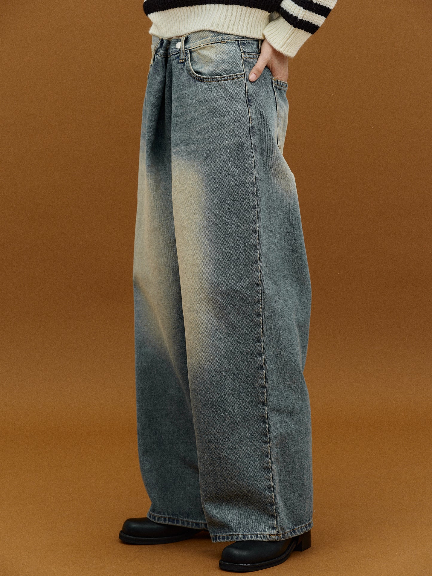Elasticated Waistband Jeans, Blue