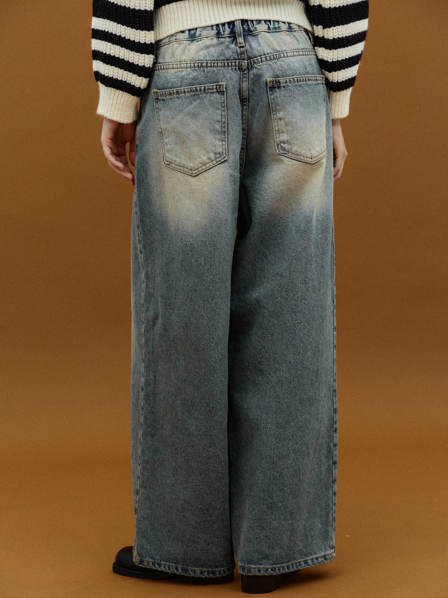 Elasticated Waistband Jeans, Blue