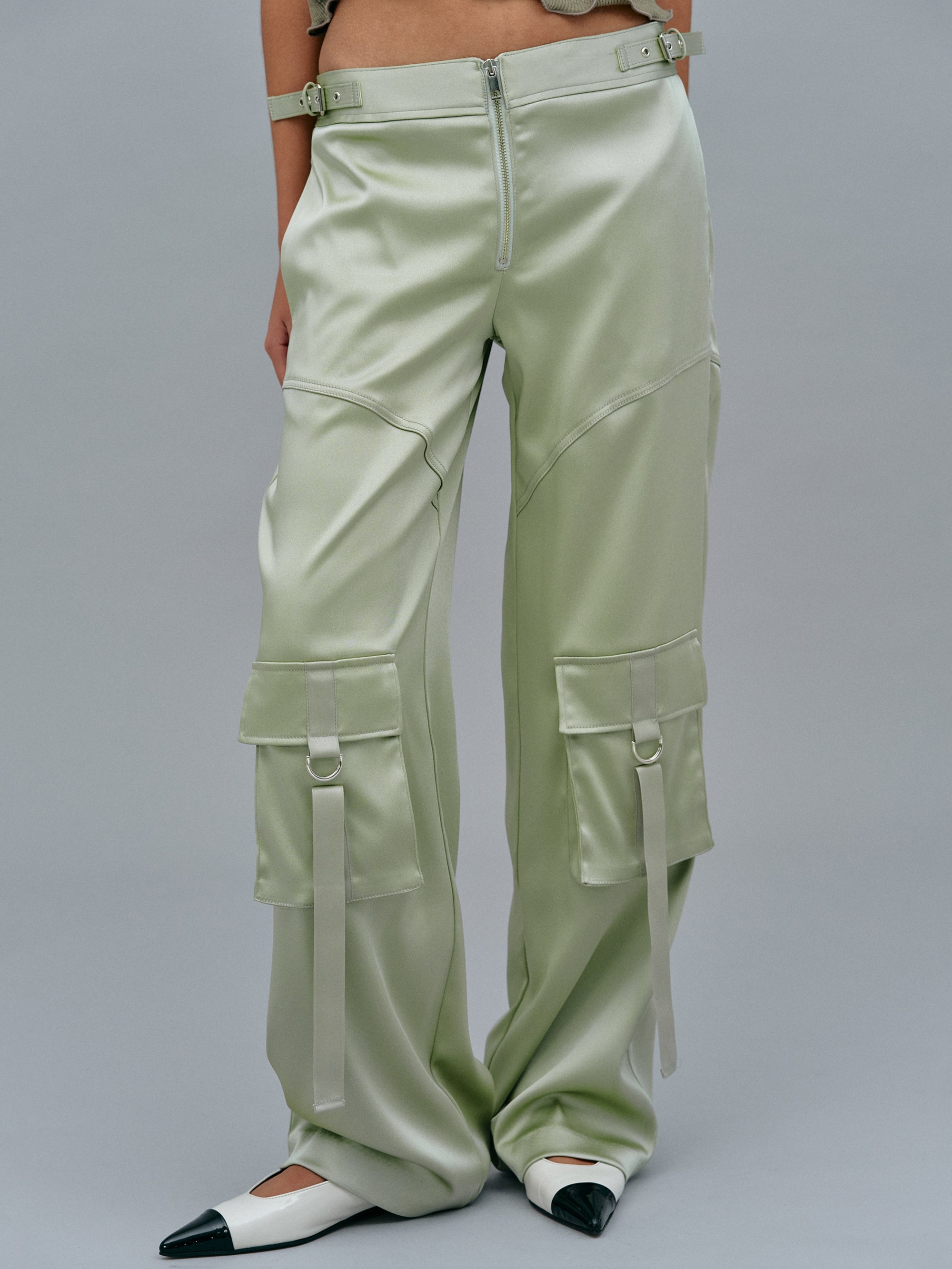 Got to Cargo Belted Satin Pants