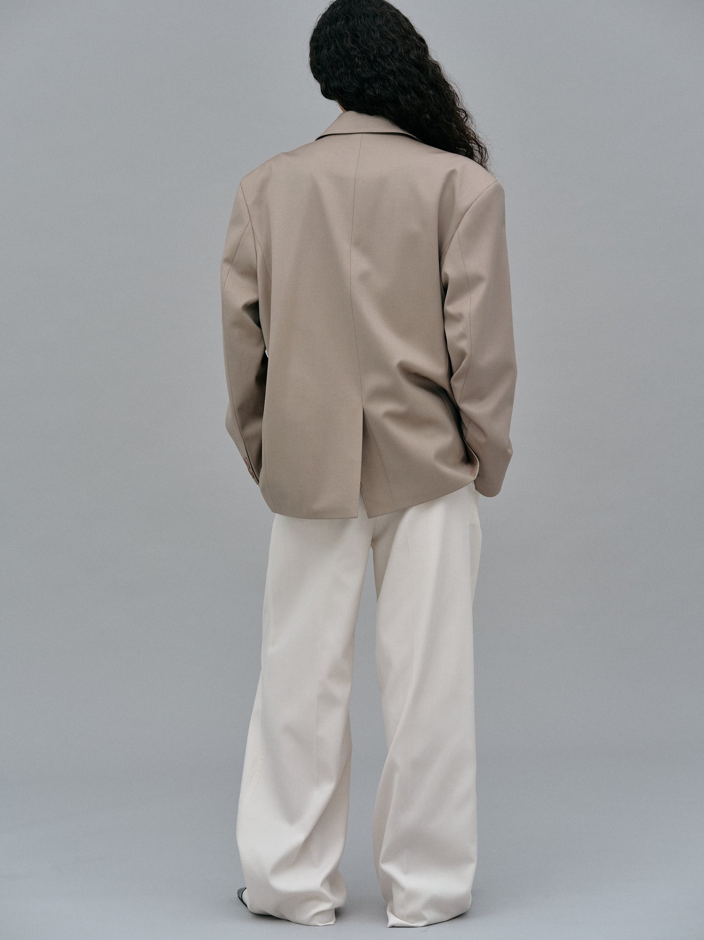 Double Pocket Wool Blazer, Beaver