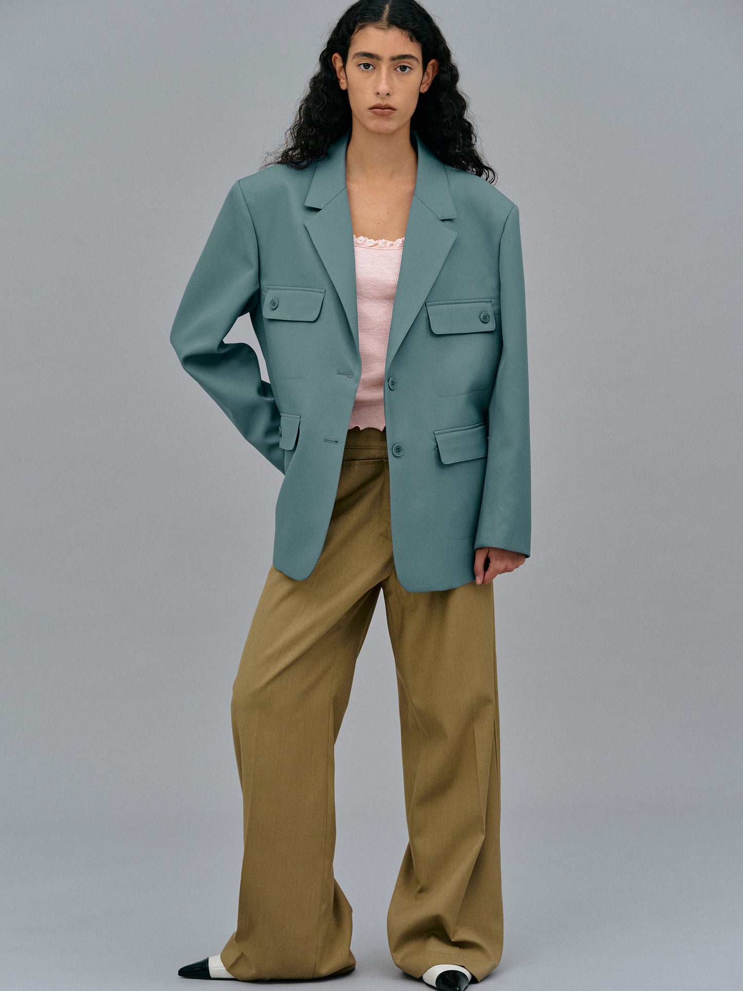 Double Pocket Blazer, Graphite