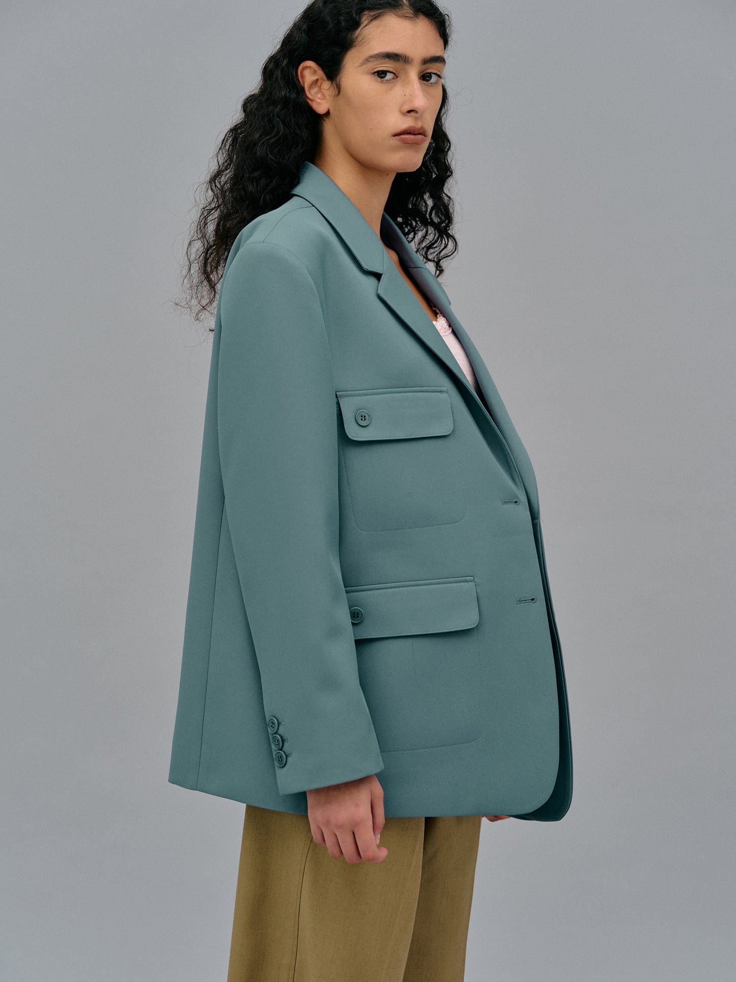 Double Pocket Blazer, Graphite