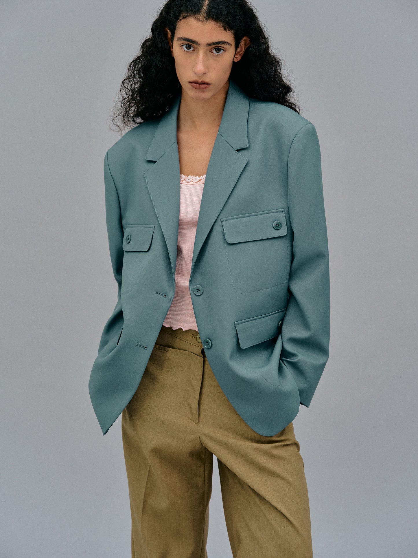 Double Pocket Blazer, Graphite