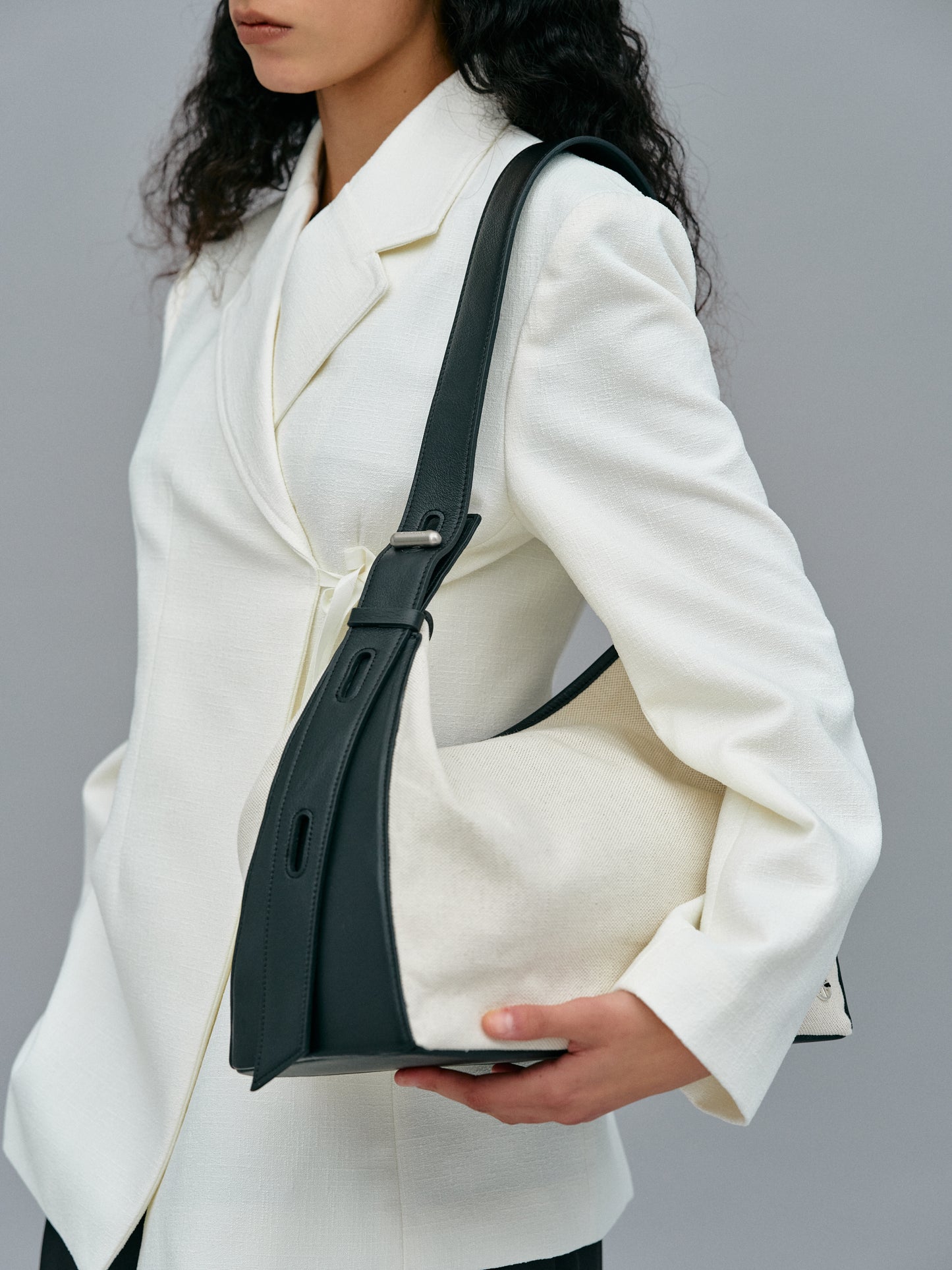 Canvas Hobo Bag, Ivory