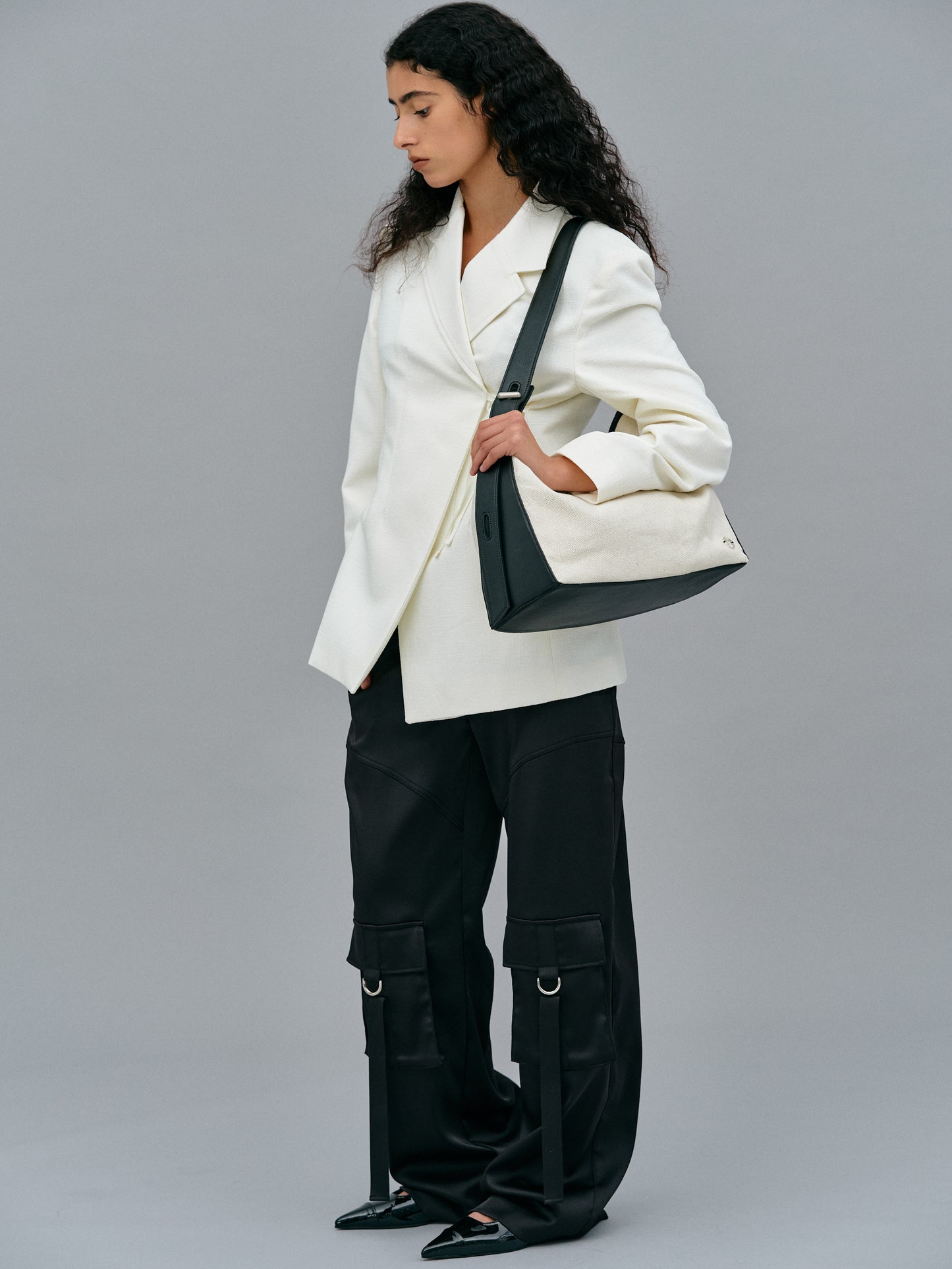 Canvas Hobo Bag, Ivory