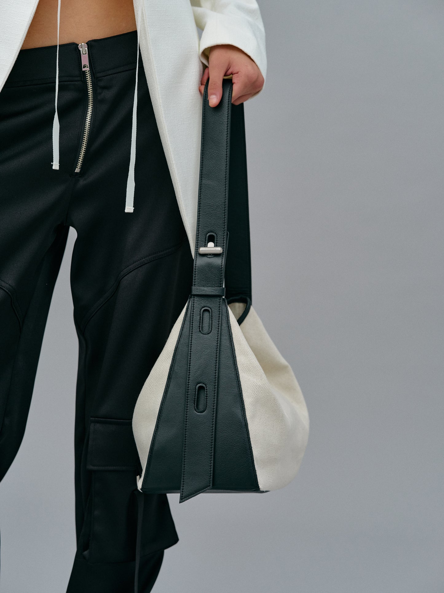 Canvas Hobo Bag, Ivory