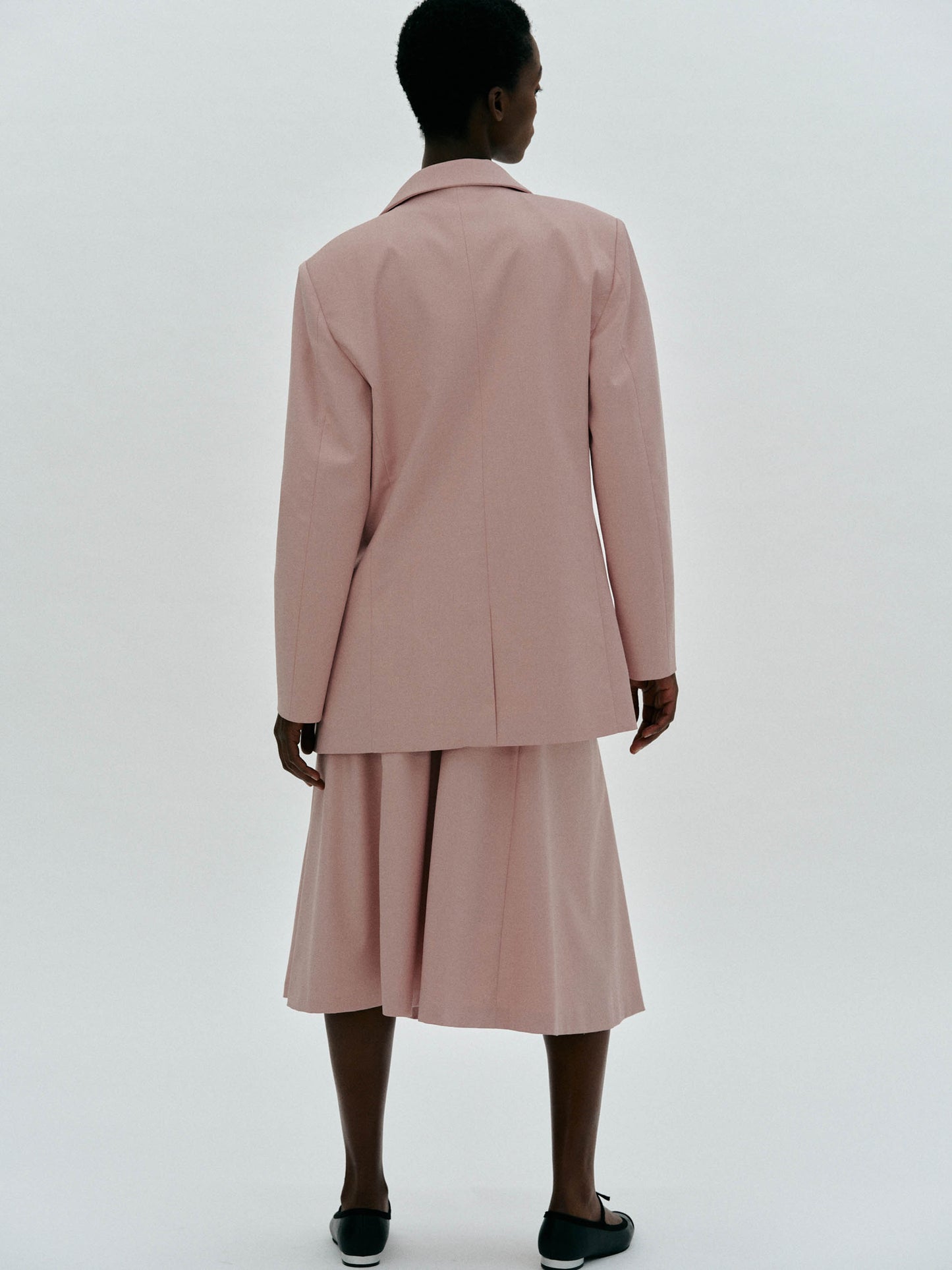 Hook-Eye Suit Blazer, Dusty Pink