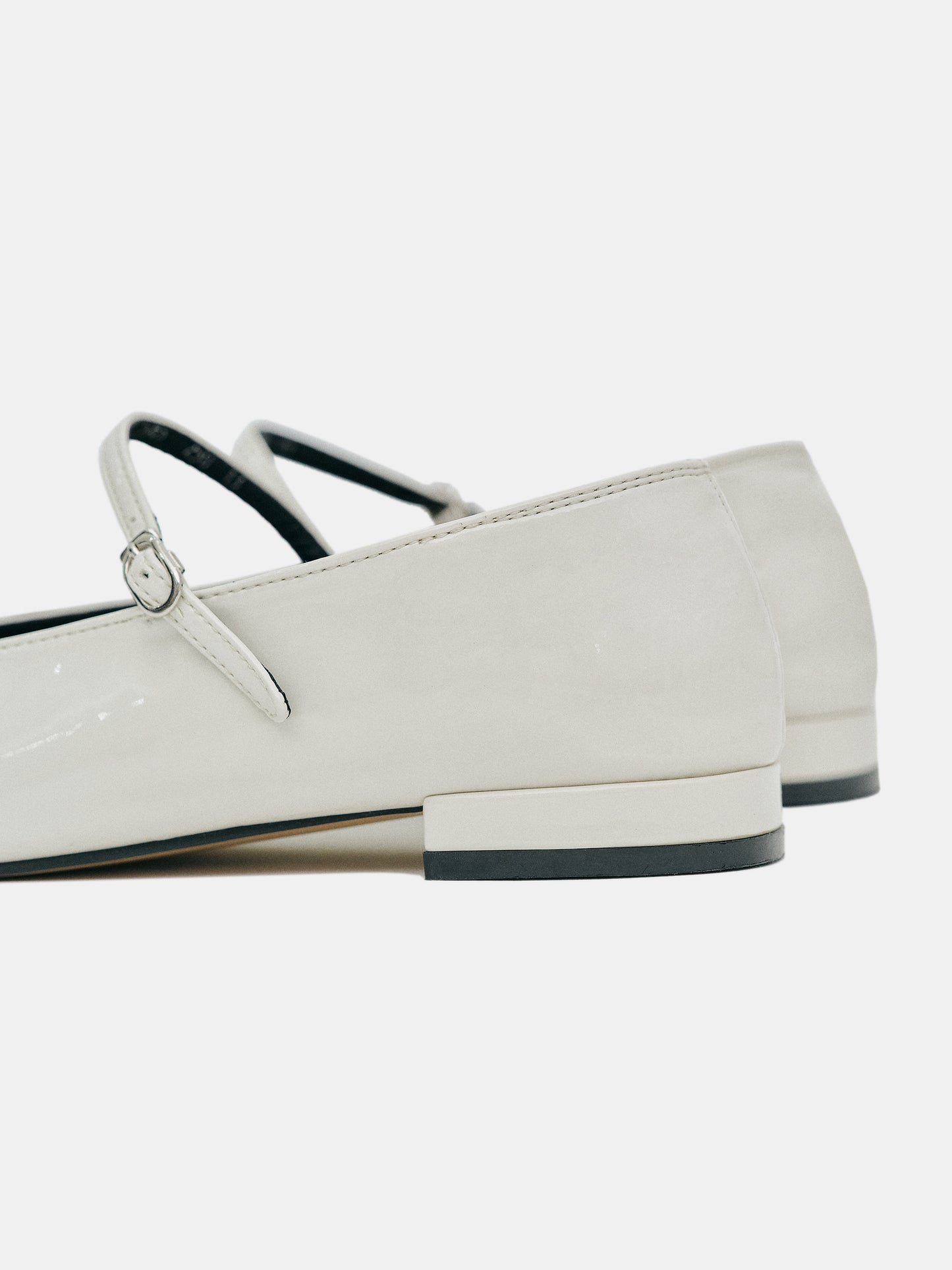 Color Block Patent Ballet Flats, White