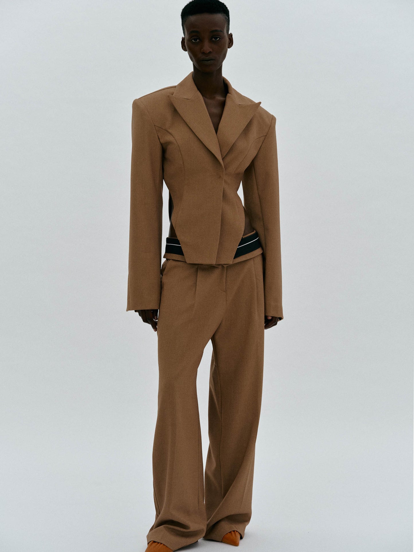 Arched Cut-Out Blazer, Russet