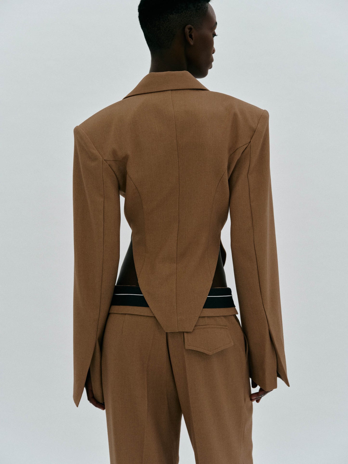 Arched Cut-Out Blazer, Russet