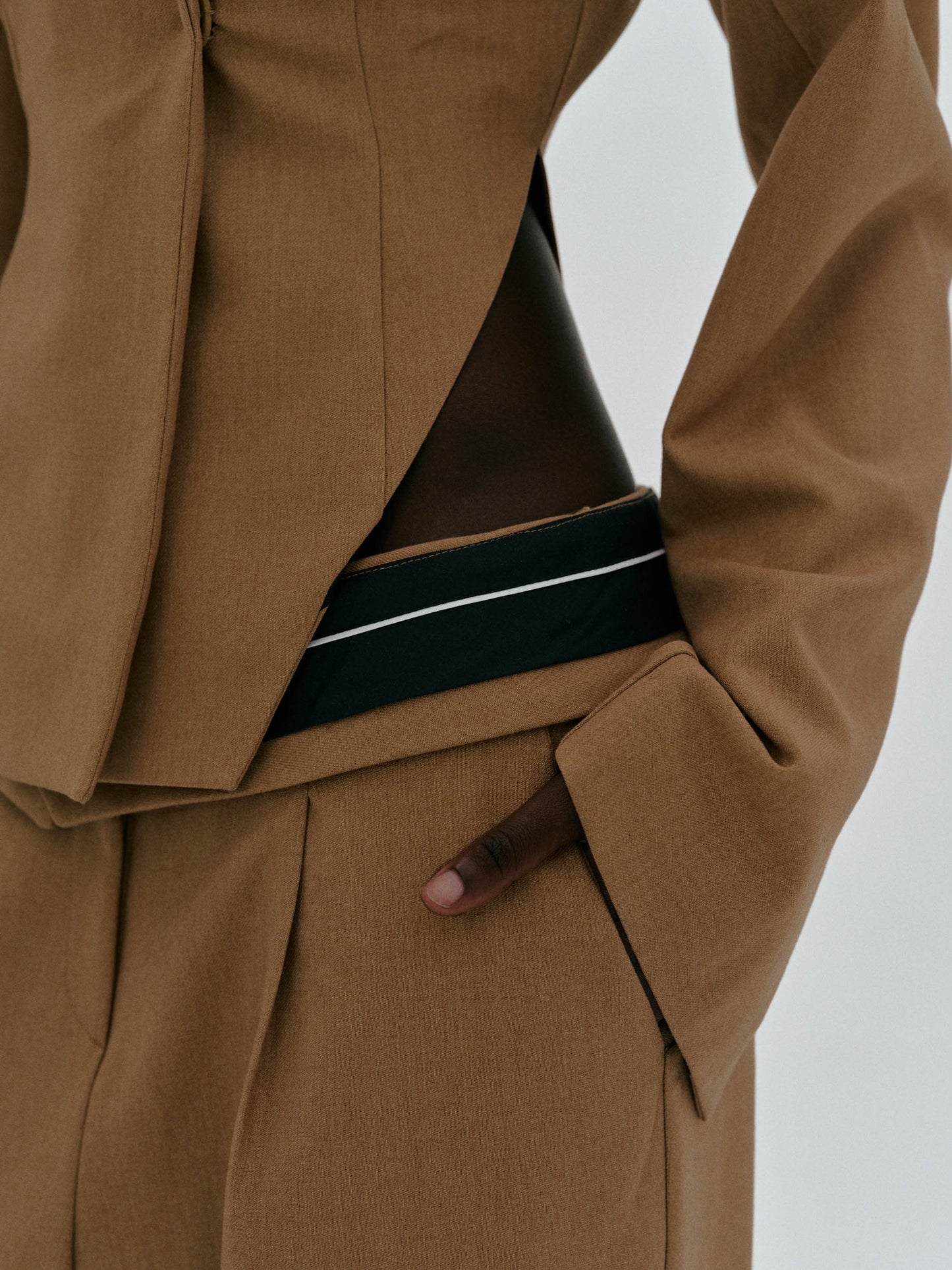 Arched Cut-Out Blazer, Russet