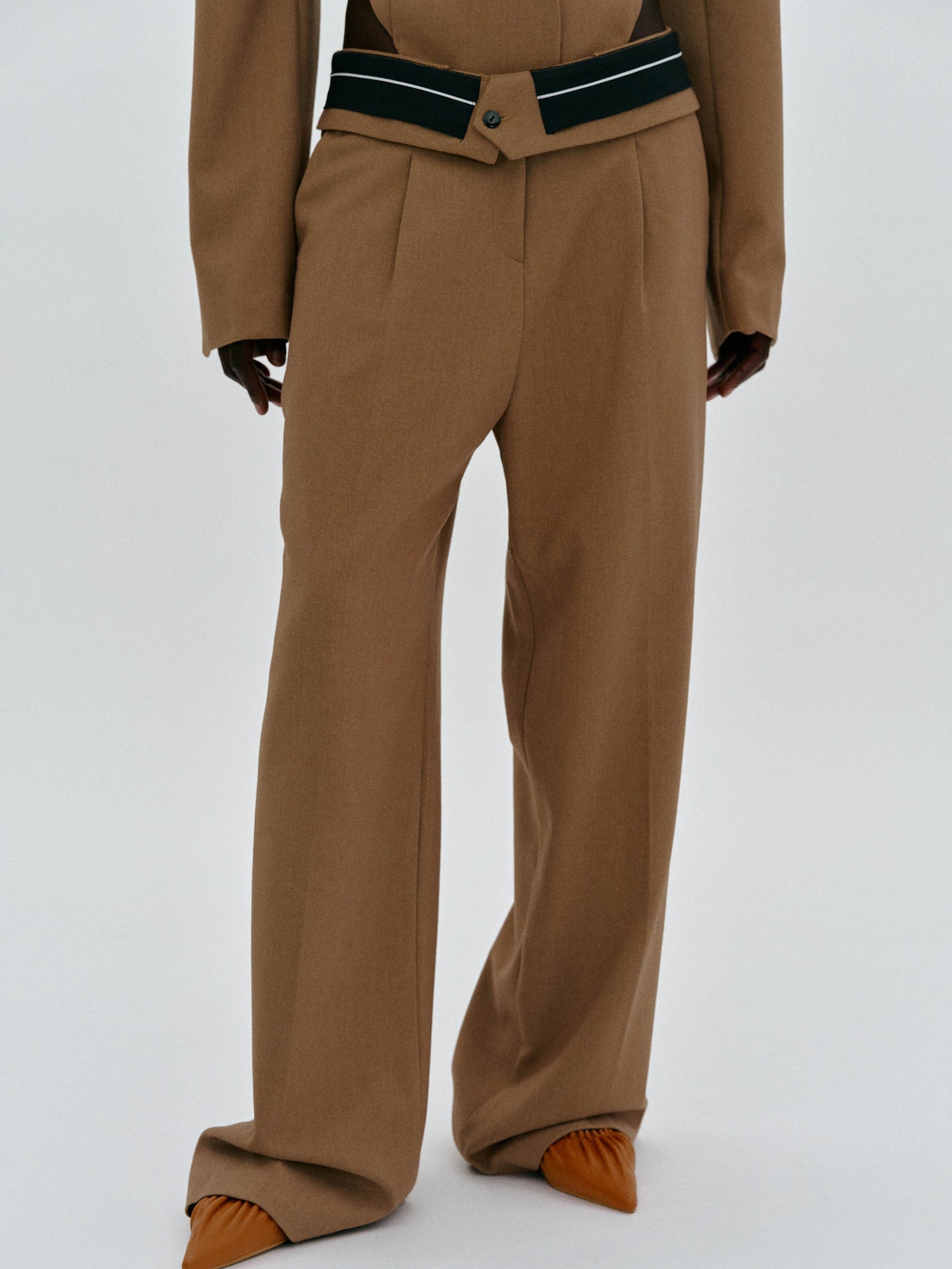 Reversed Waistband Suit Trousers, Russet