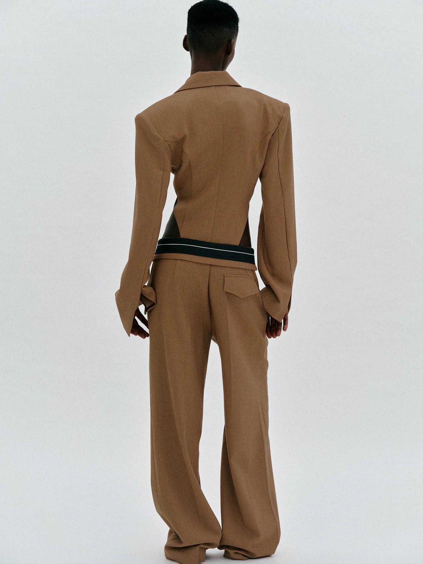 Reversed Waistband Suit Trousers, Russet
