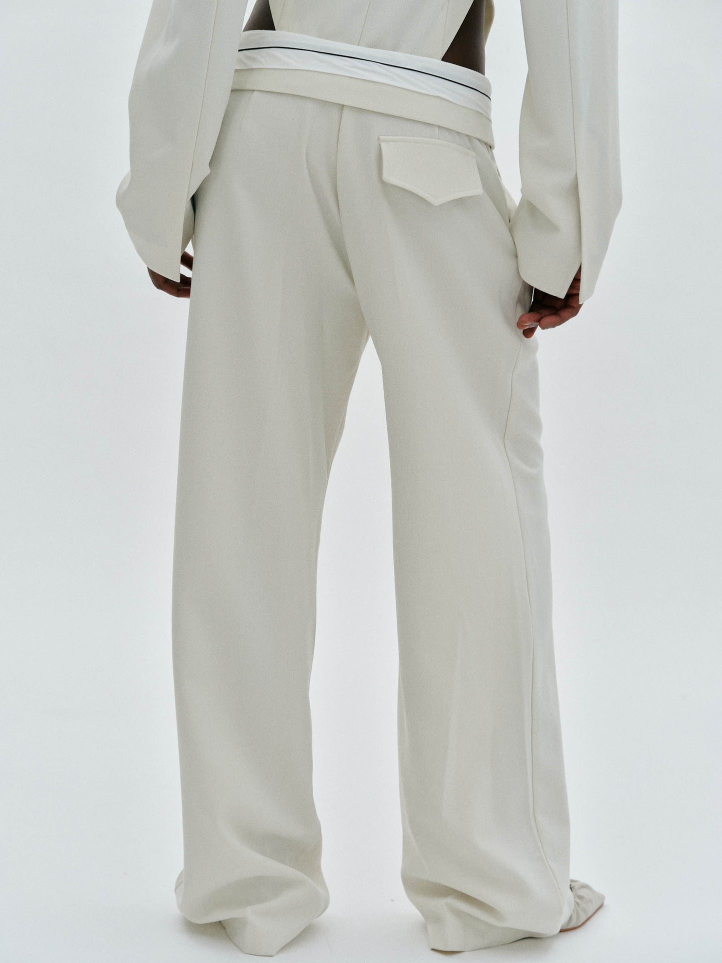 Reversed Waistband Suit Trousers, Alabaster