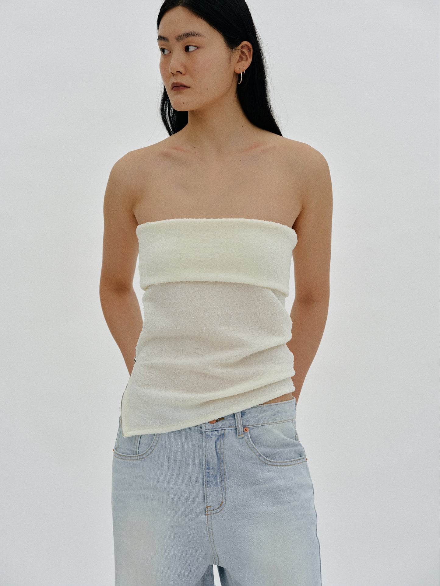 Textured Tube Top, Ivory