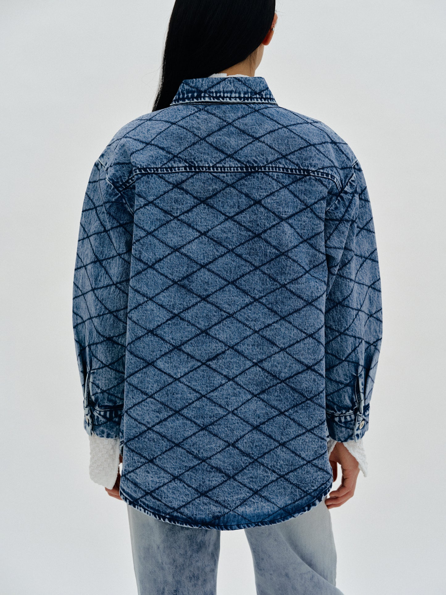 Acid Wash Denim Shirt, Medium Blue