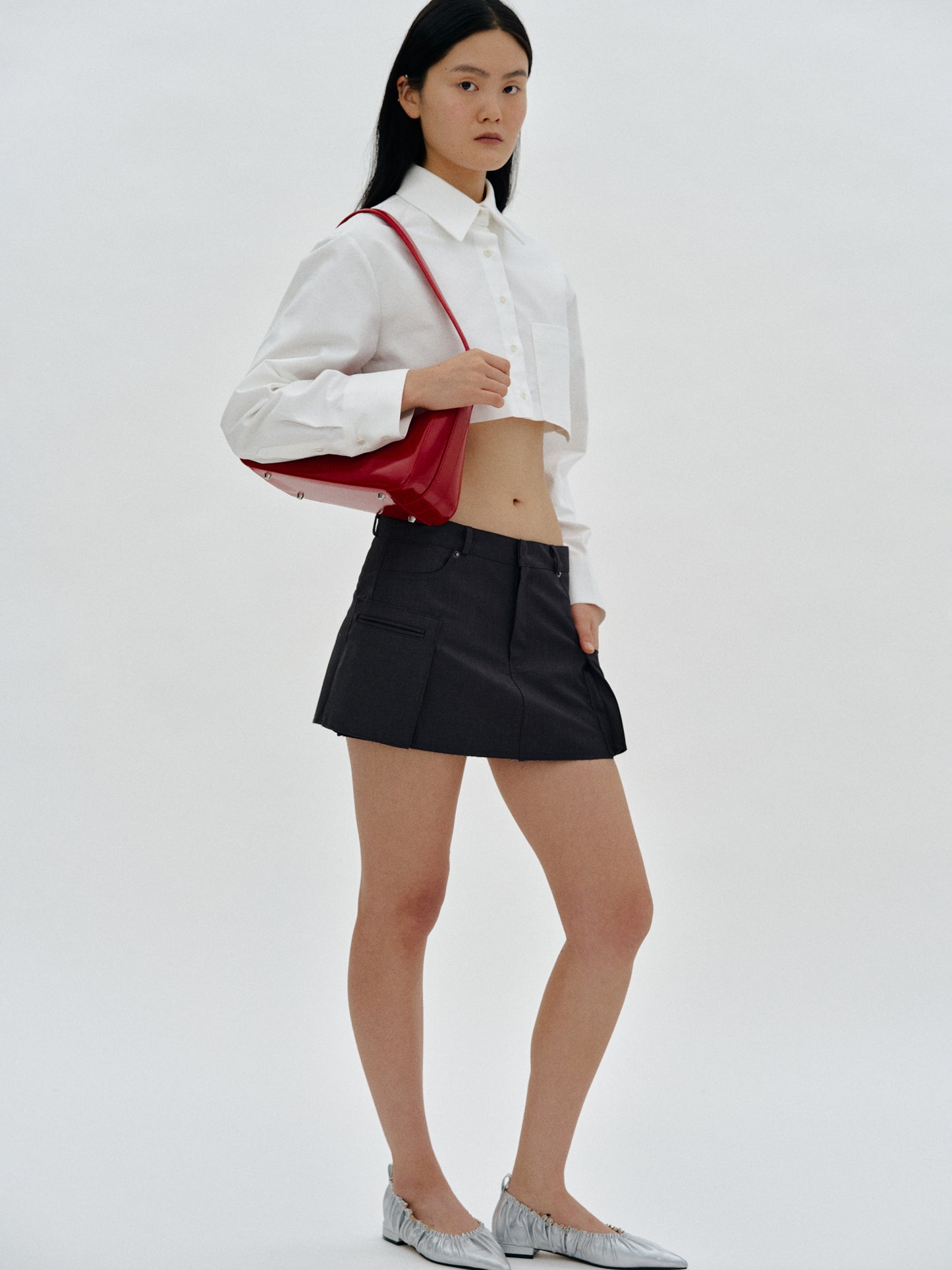 Welt Pocket Cargo Skirt, Dark Charcoal