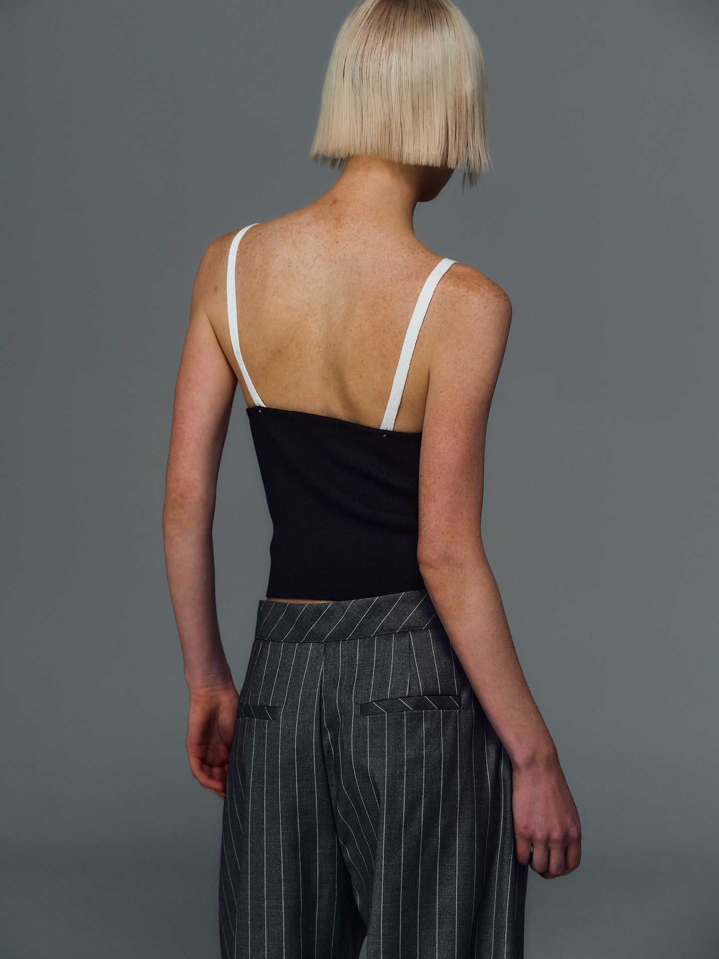 Heart Shaped Knit Top, Ivory & Black