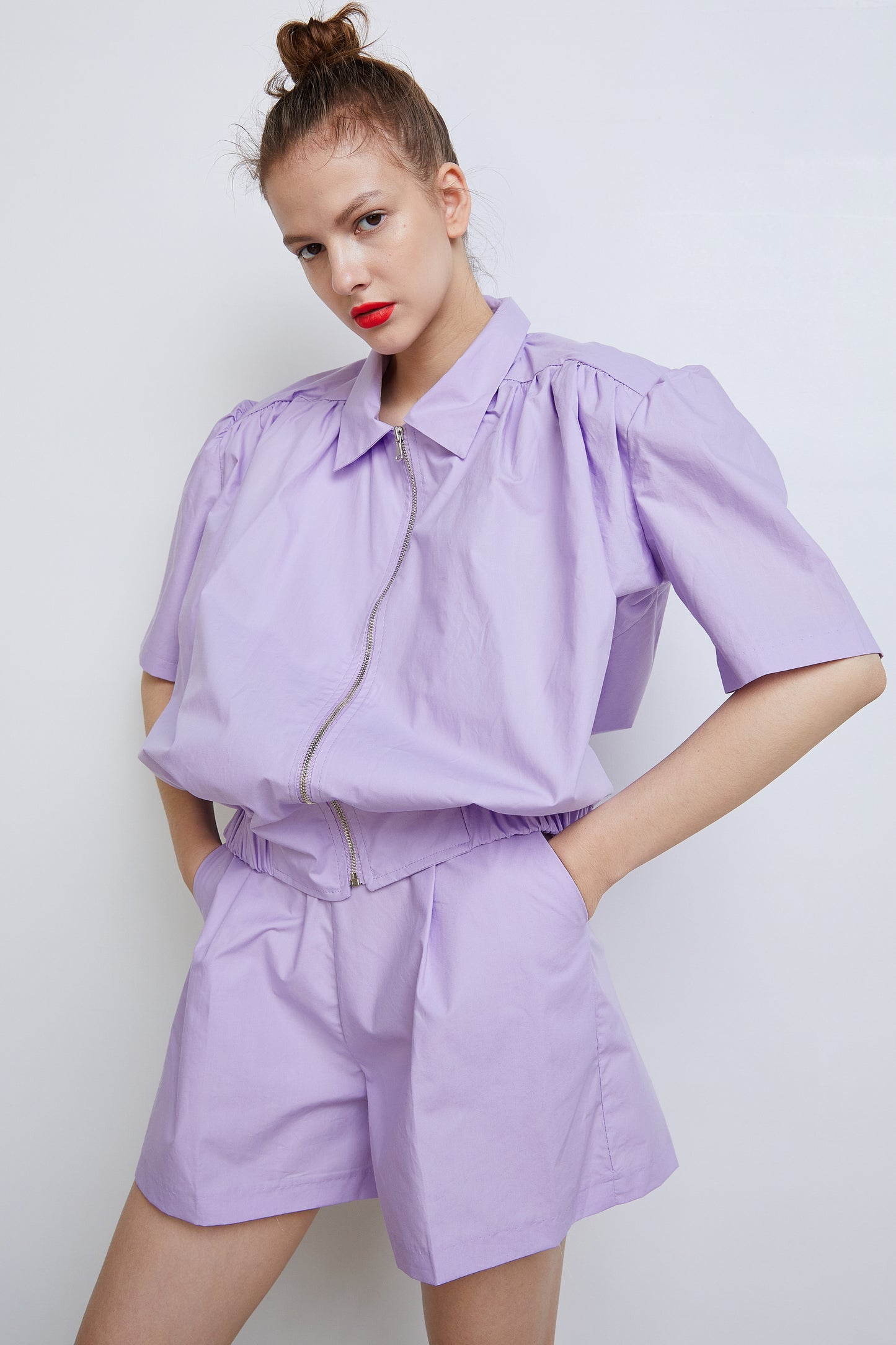 Padded Shoulder Bomber, Lavender