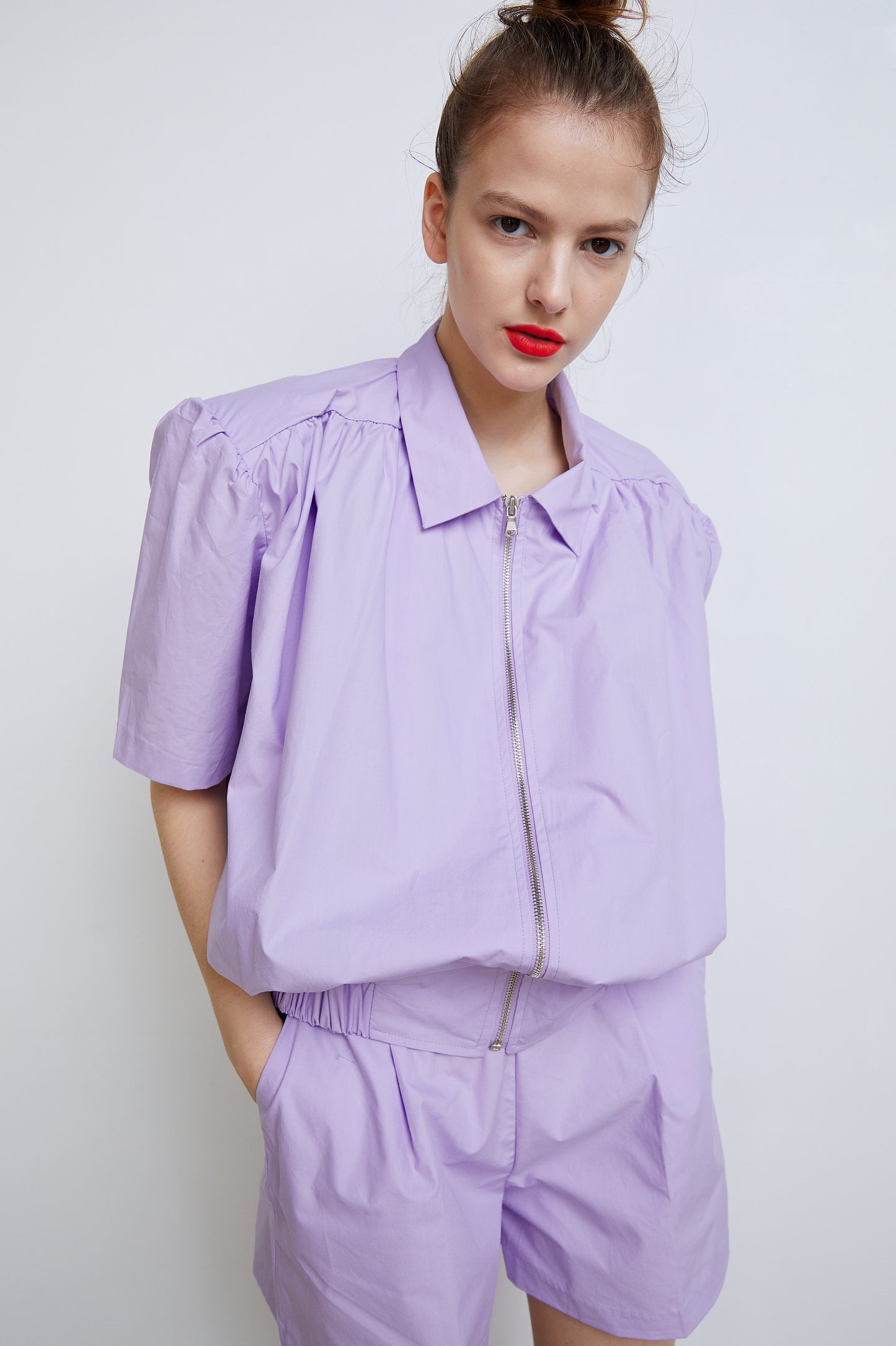 Padded Shoulder Bomber, Lavender
