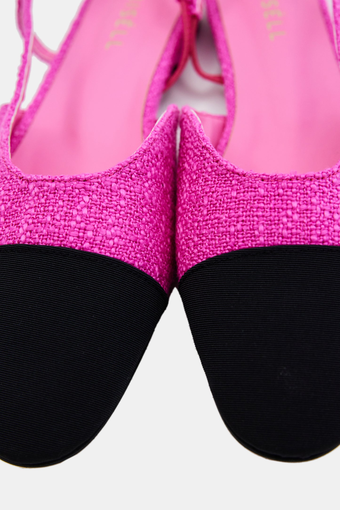 Two Tone Flat Tweed Slingback, Magenta
