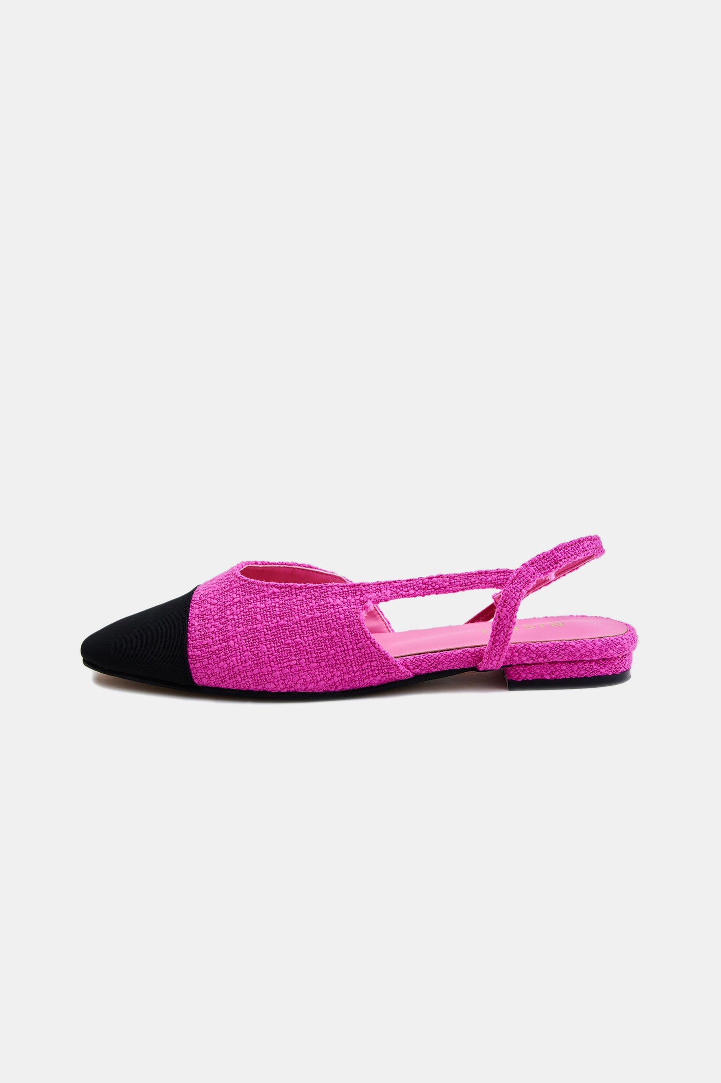 Two Tone Flat Tweed Slingback, Magenta