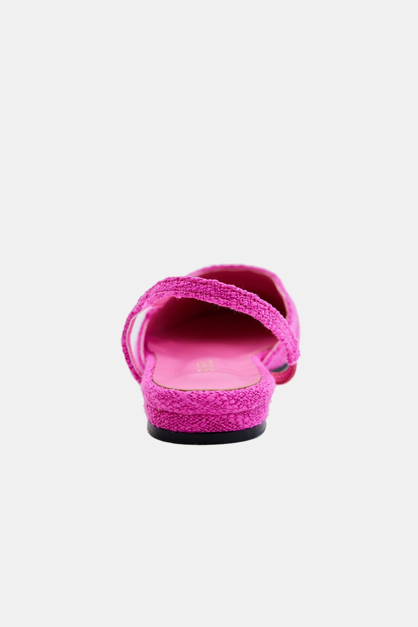 Two Tone Flat Tweed Slingback, Magenta